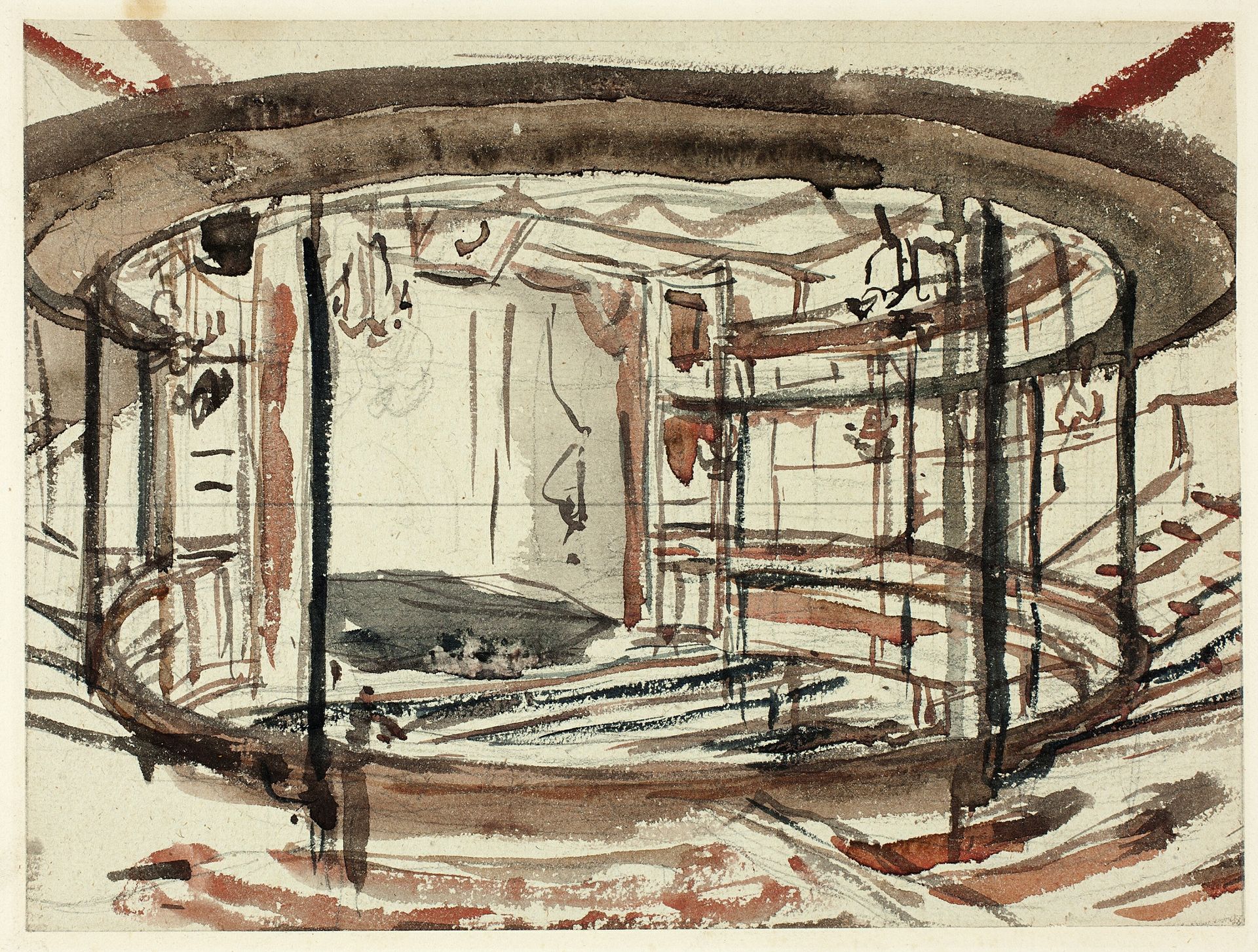 Study for Sadlers Wells Theater by Augustus Charles Pugin