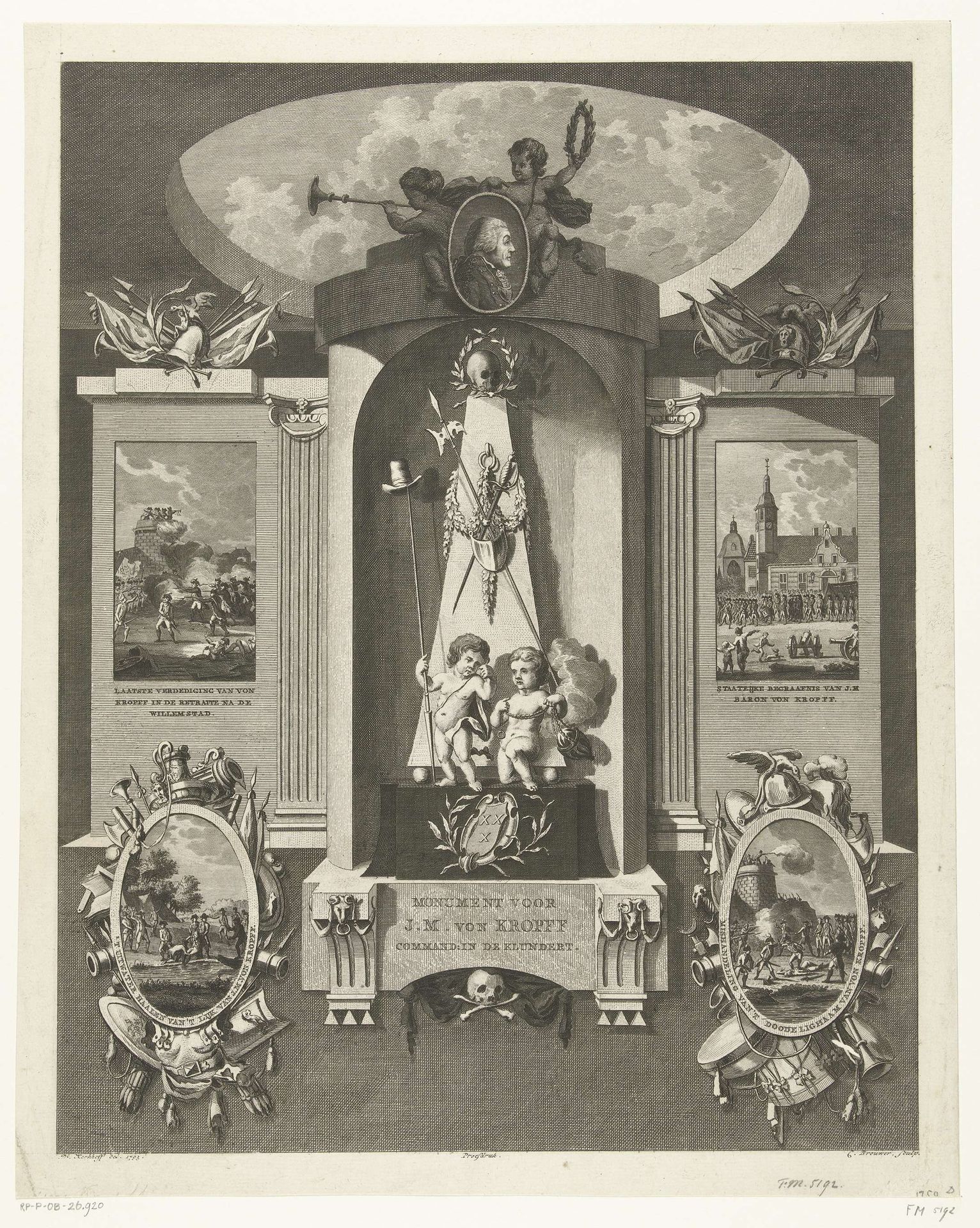 Monument voor Joachim Maurits von Kropff by Cornelis Brouwer