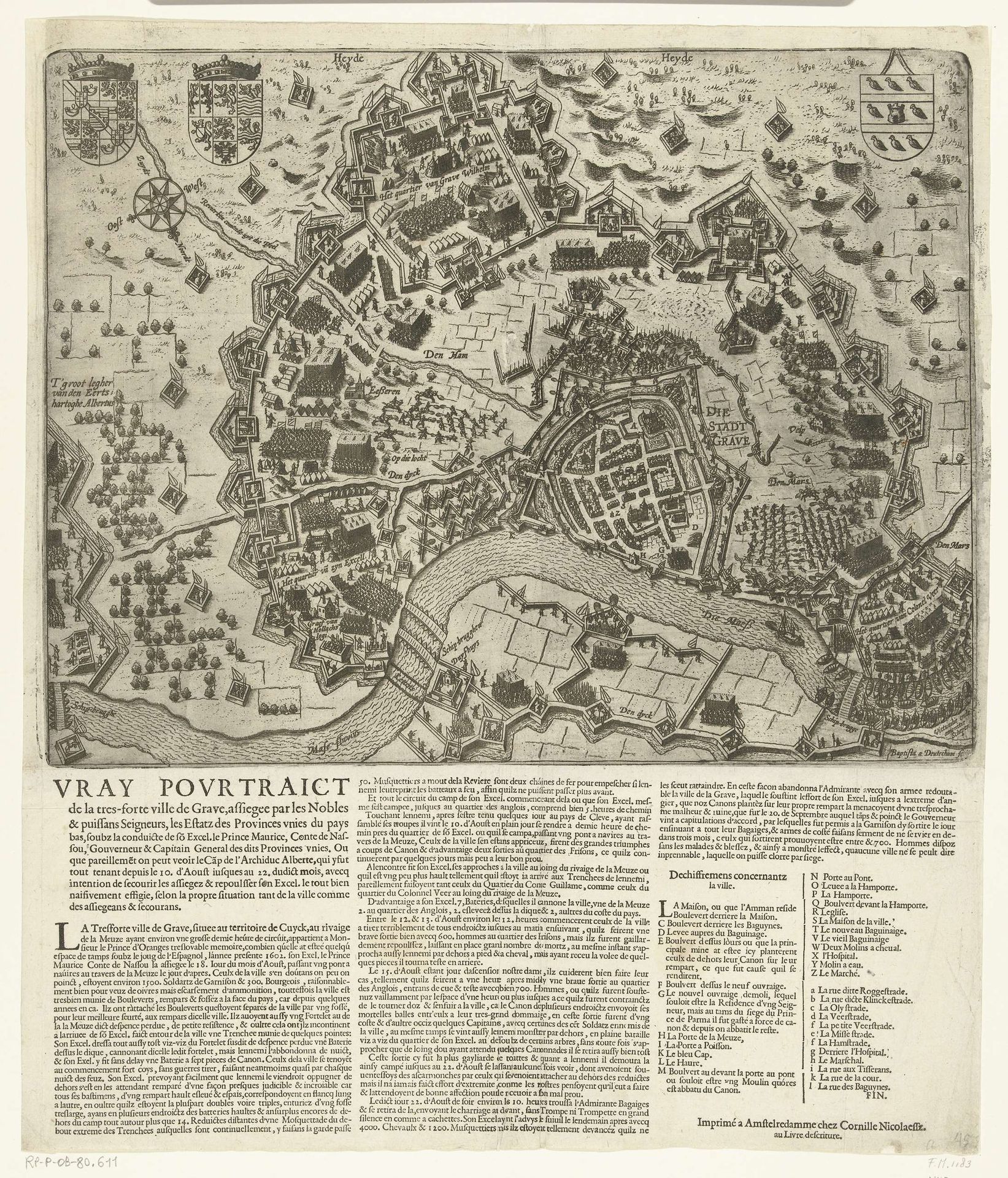 Beleg en inname van Grave door Maurits, 1602 by Baptista van Doetechum