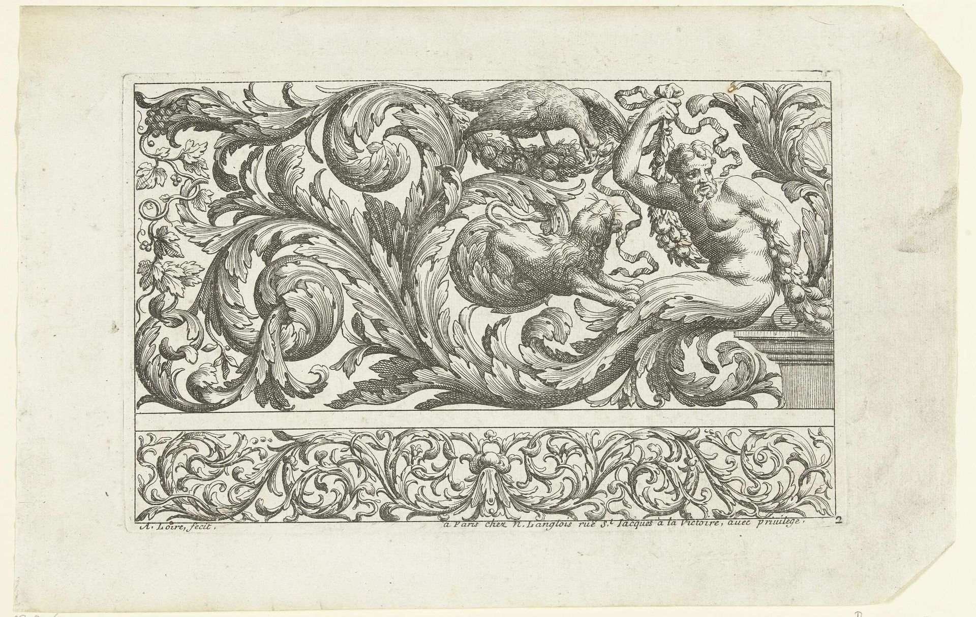 Man, adelaar en leeuw tussen bladranken by Alexis Loir
