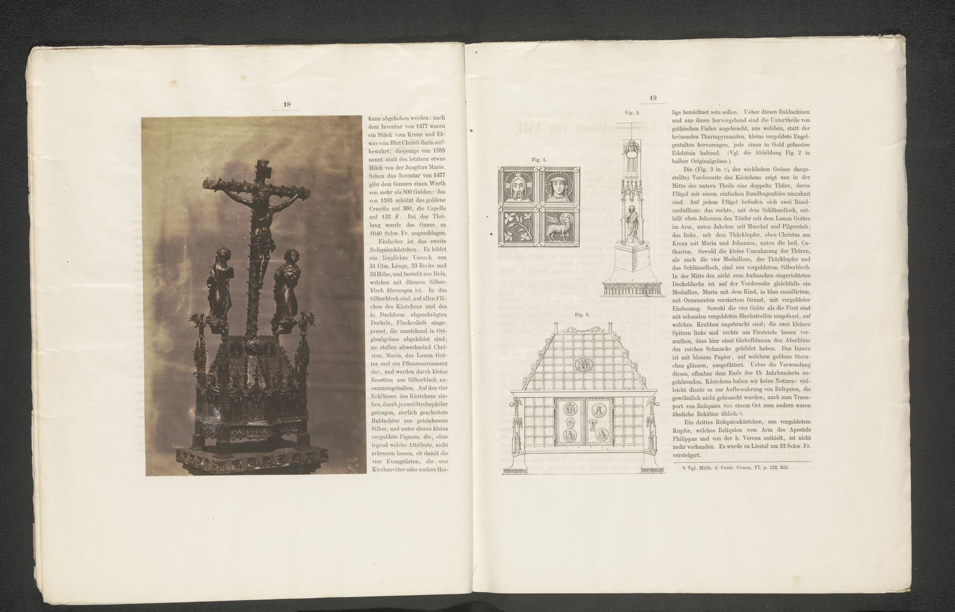 Relikwieënkast met Christus aan het kruis by Jakob Höflinger