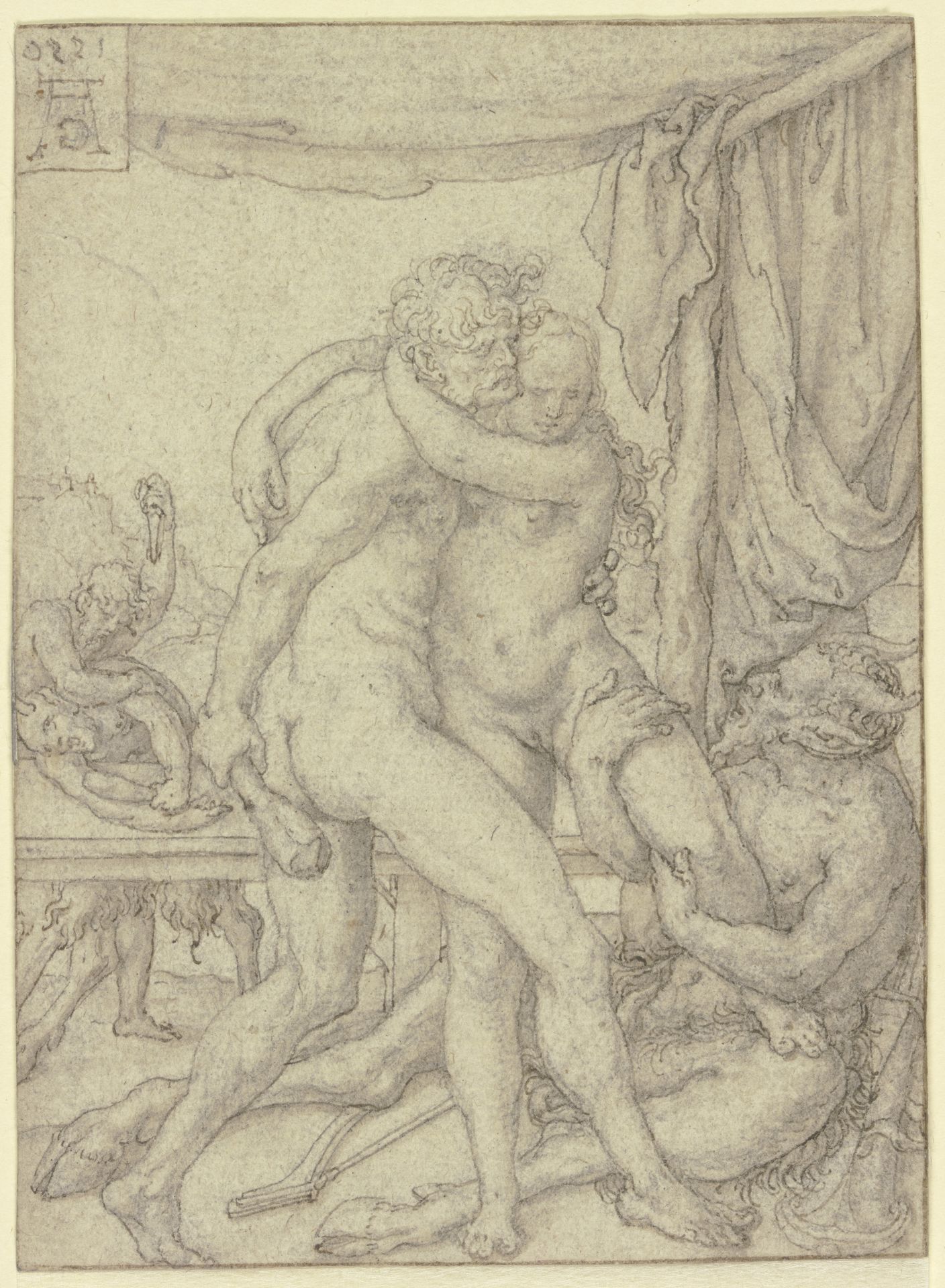 Herkules verhindert die Entführung der Hippodamia by Heinrich Aldegrever
