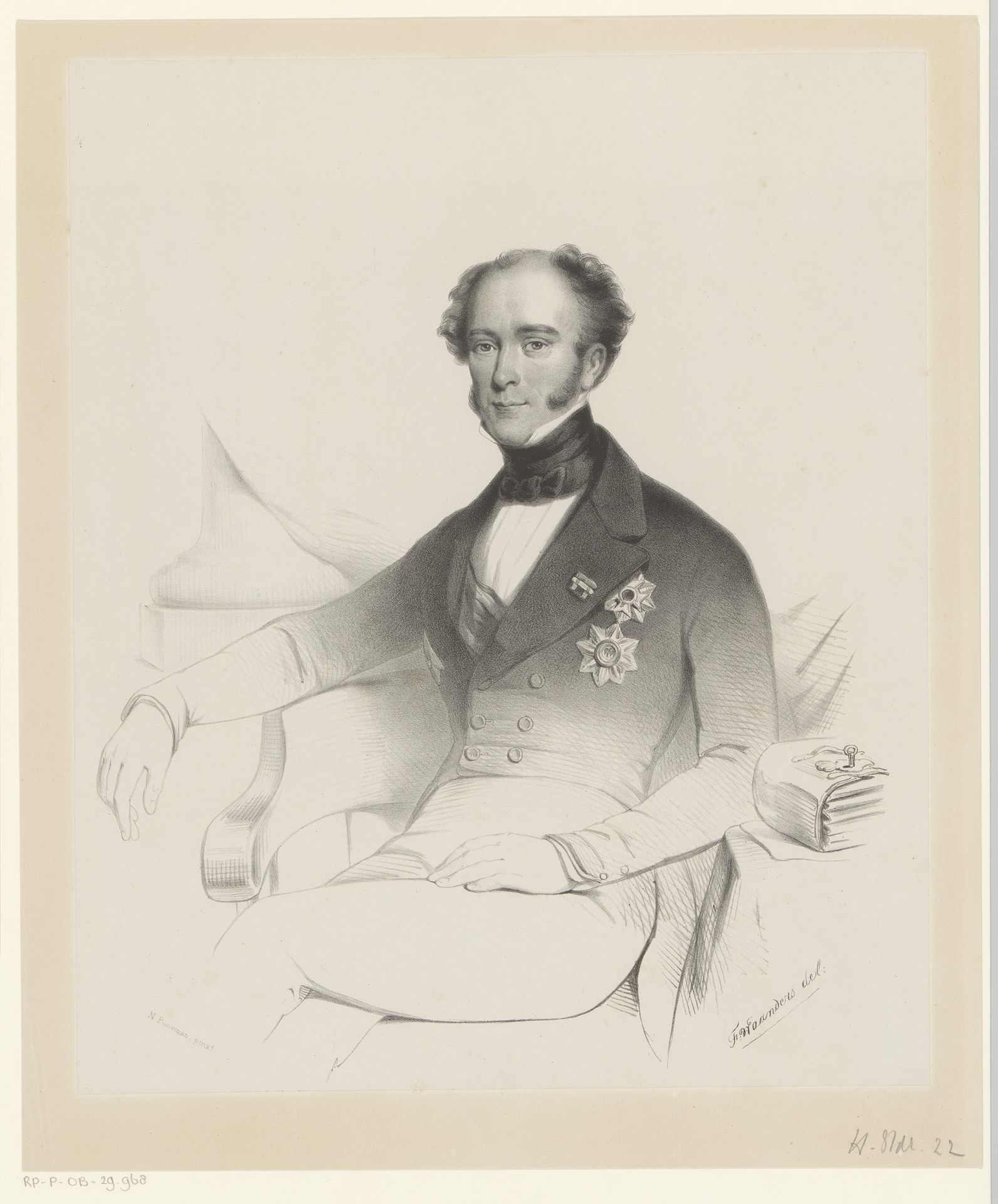 Portret van Jan Jacob Rochussen by Franciscus Bernardus Waanders