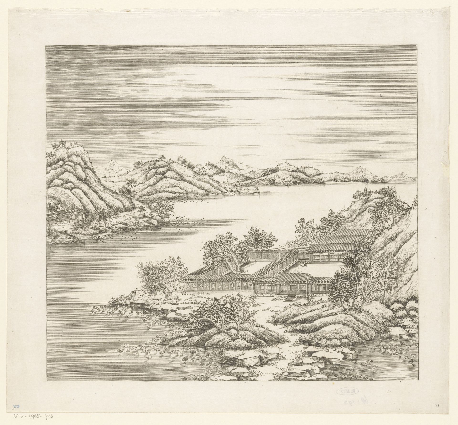 Gezicht op een deel van het keizerlijk zomerpaleis in Chengde (Jehol) te China by Matteo Ripa