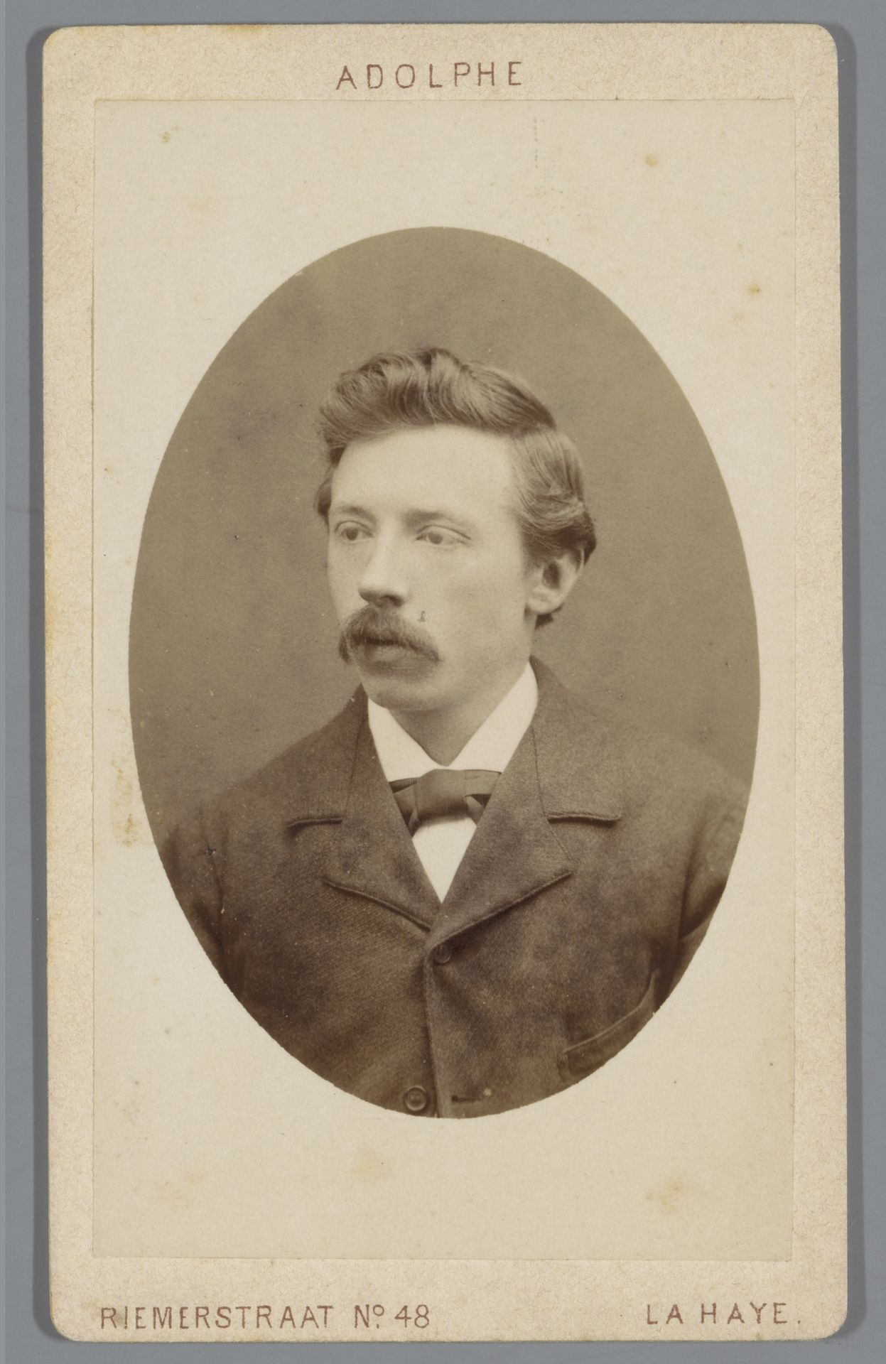 Portret van een onbekende jongeman met snor by Adolphe Zimmermans
