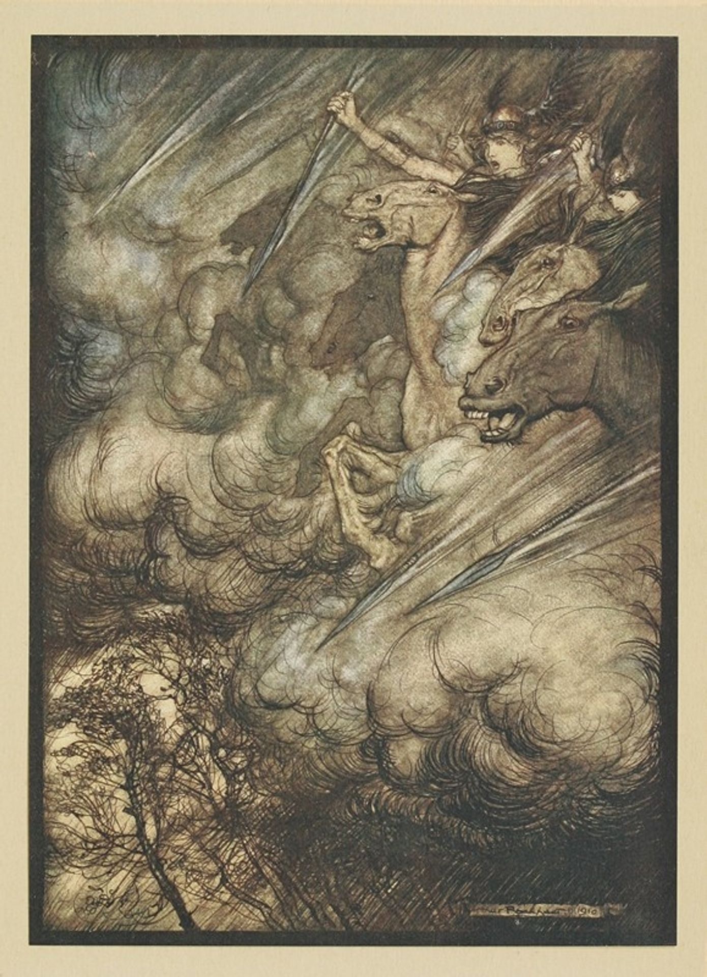 The ride of the Valkyries by Arthur Rackham