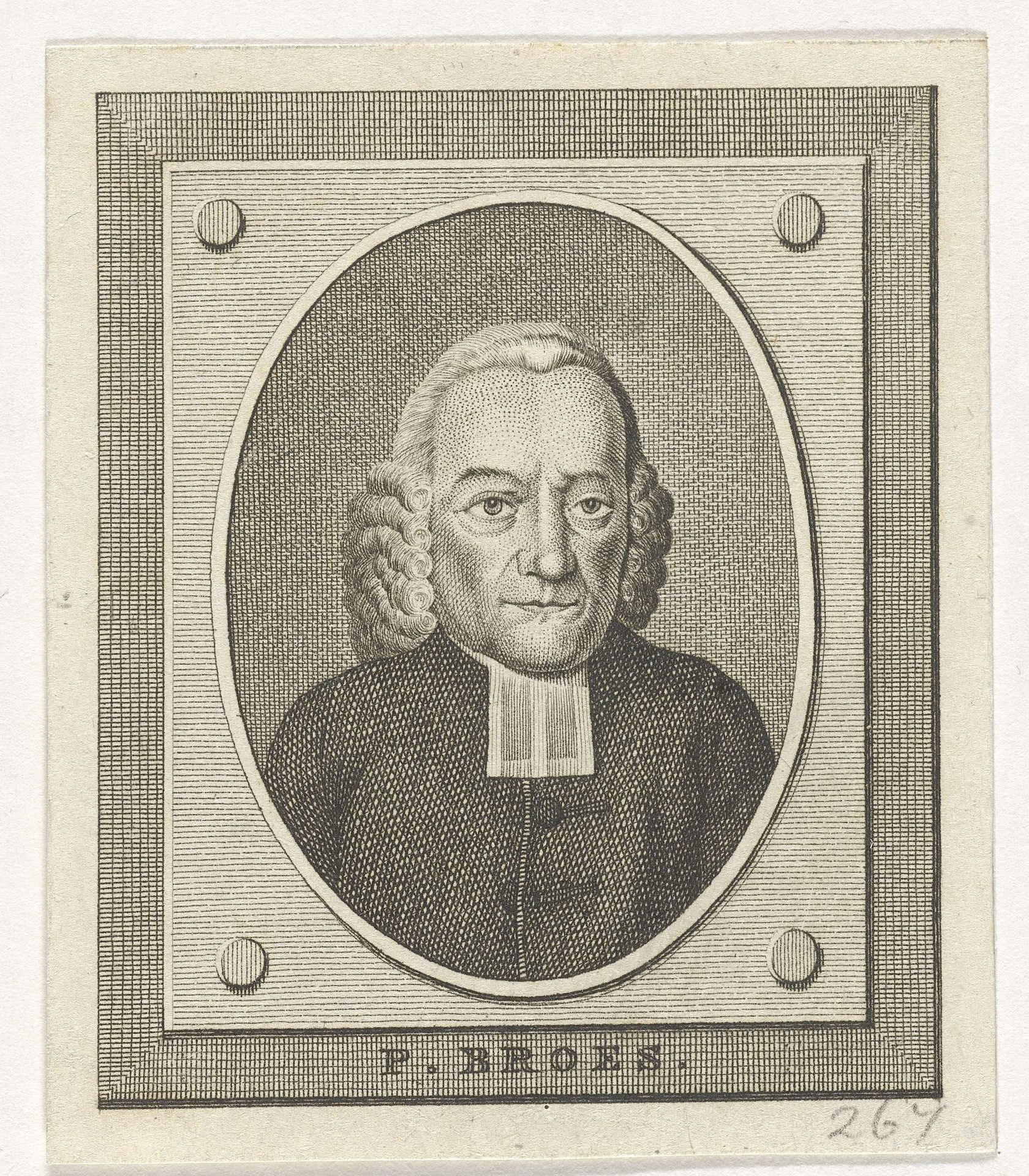 Portret van Petrus Broes by Carel Jacob de Huyser