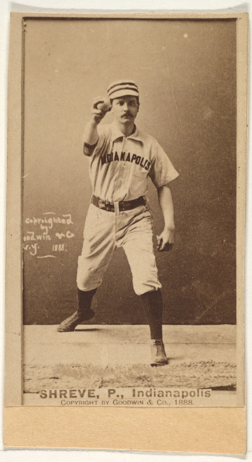 Lev Shreve, Pitcher, Indianapolis, from the Old Judge series (N172) for Old Judge Cigarettes by Goodwin & Company