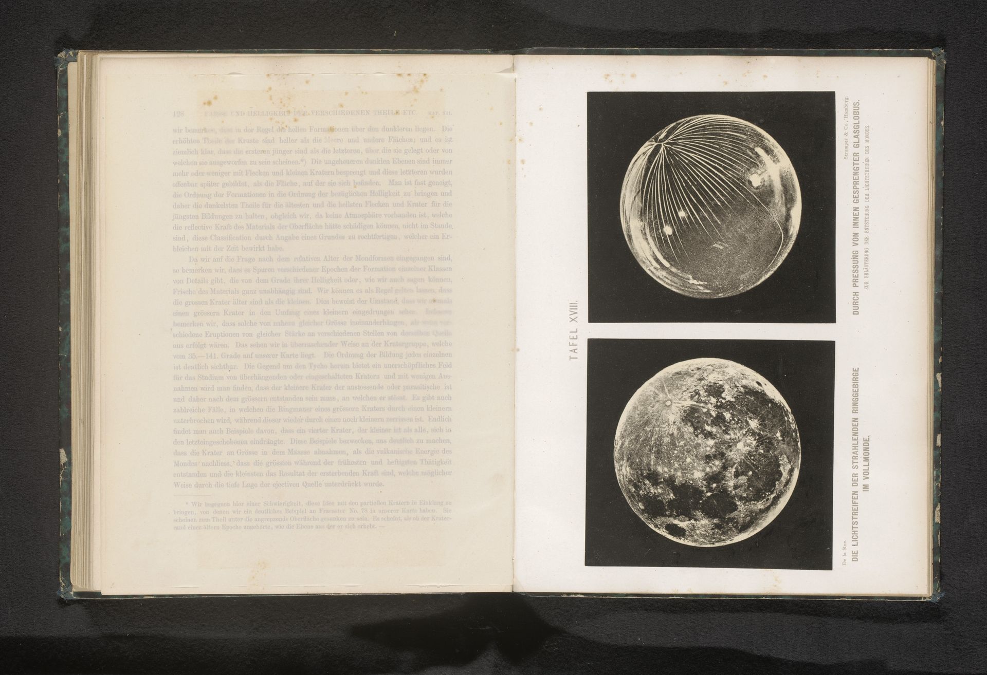 Strepen op het oppervlak van de Maan en een gebarsten glazen bol by Warren De La Rue