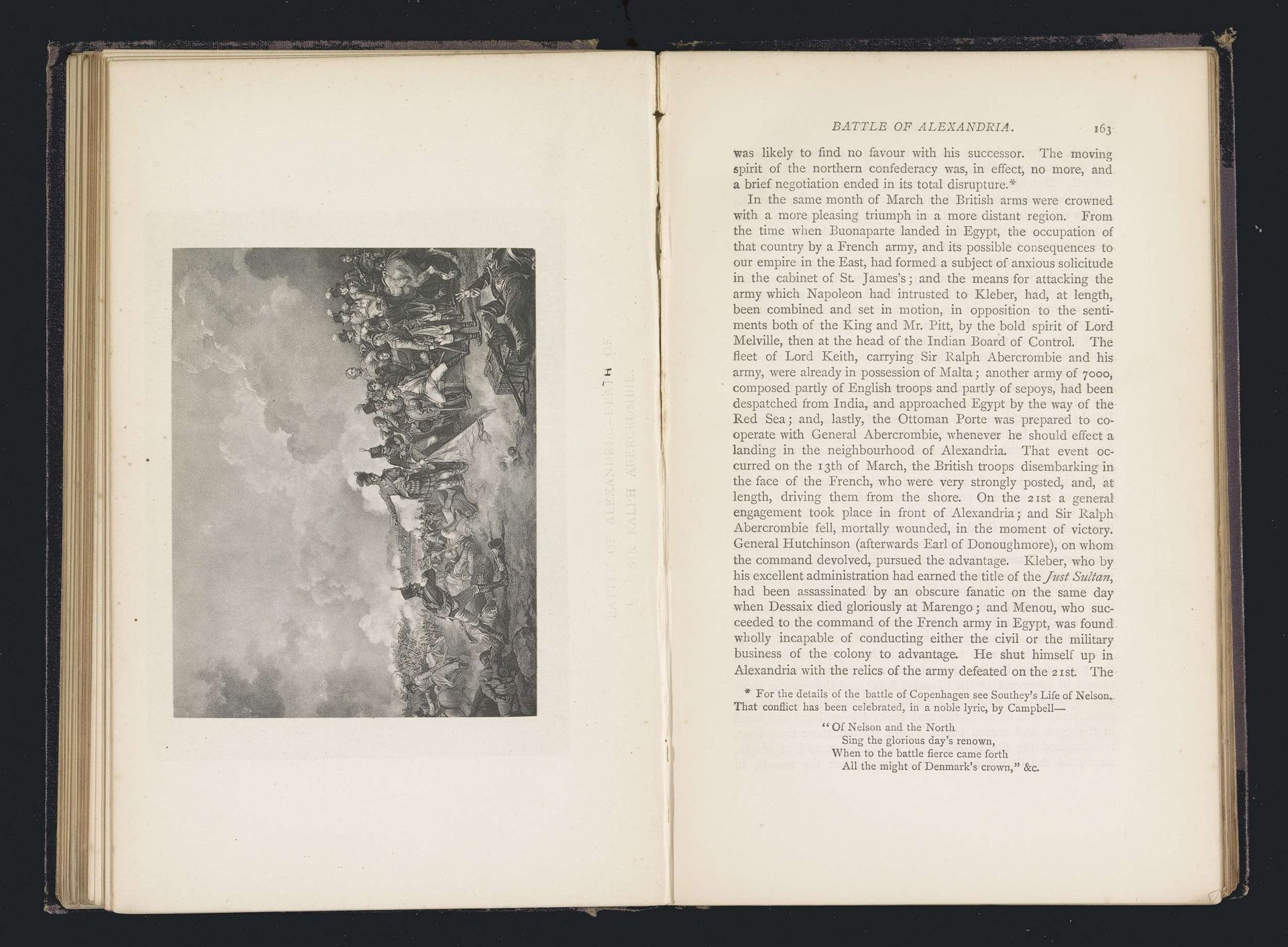 Fotoreproductie van een prent voorstellend de dood van Sir Ralph Abercrombie tijdens de slag bij Alexandrië by Anonymous