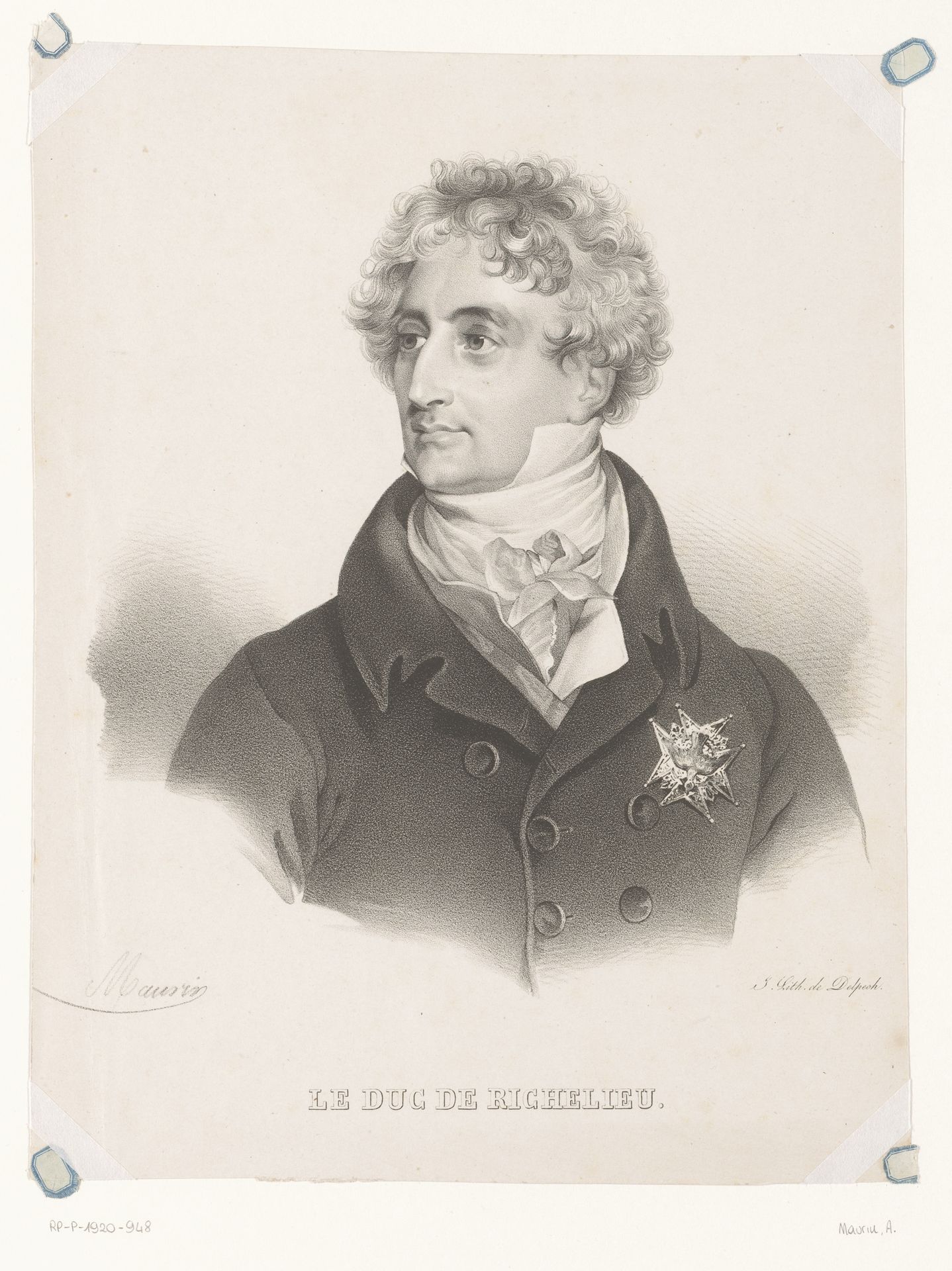 Portret van Armand-Emmanuel du Plessis, hertog van Richelieu by Nicolas Maurin