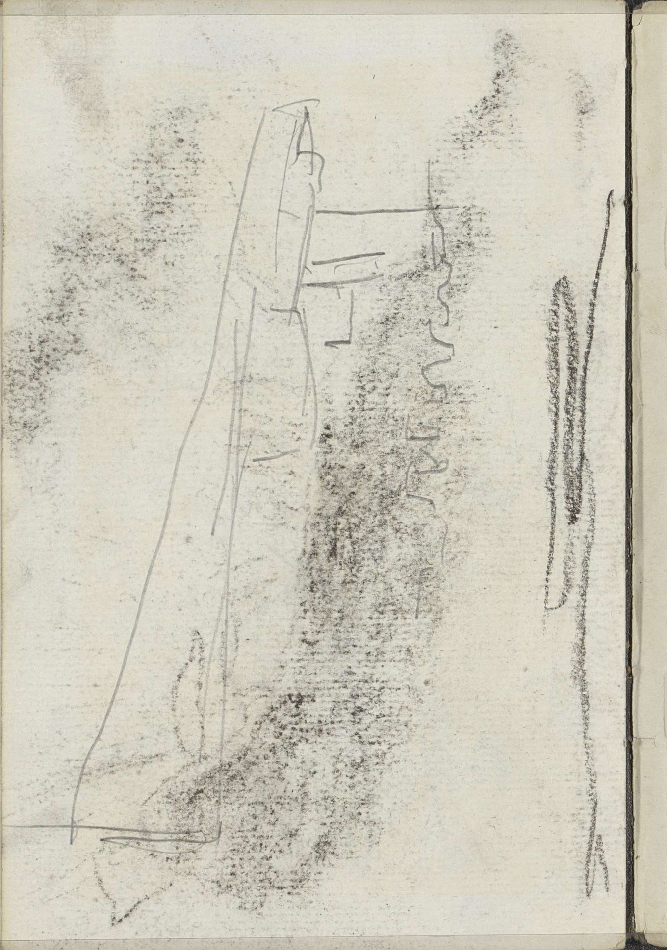 Studie, mogelijk van een schip voor een gebouw by George Hendrik Breitner
