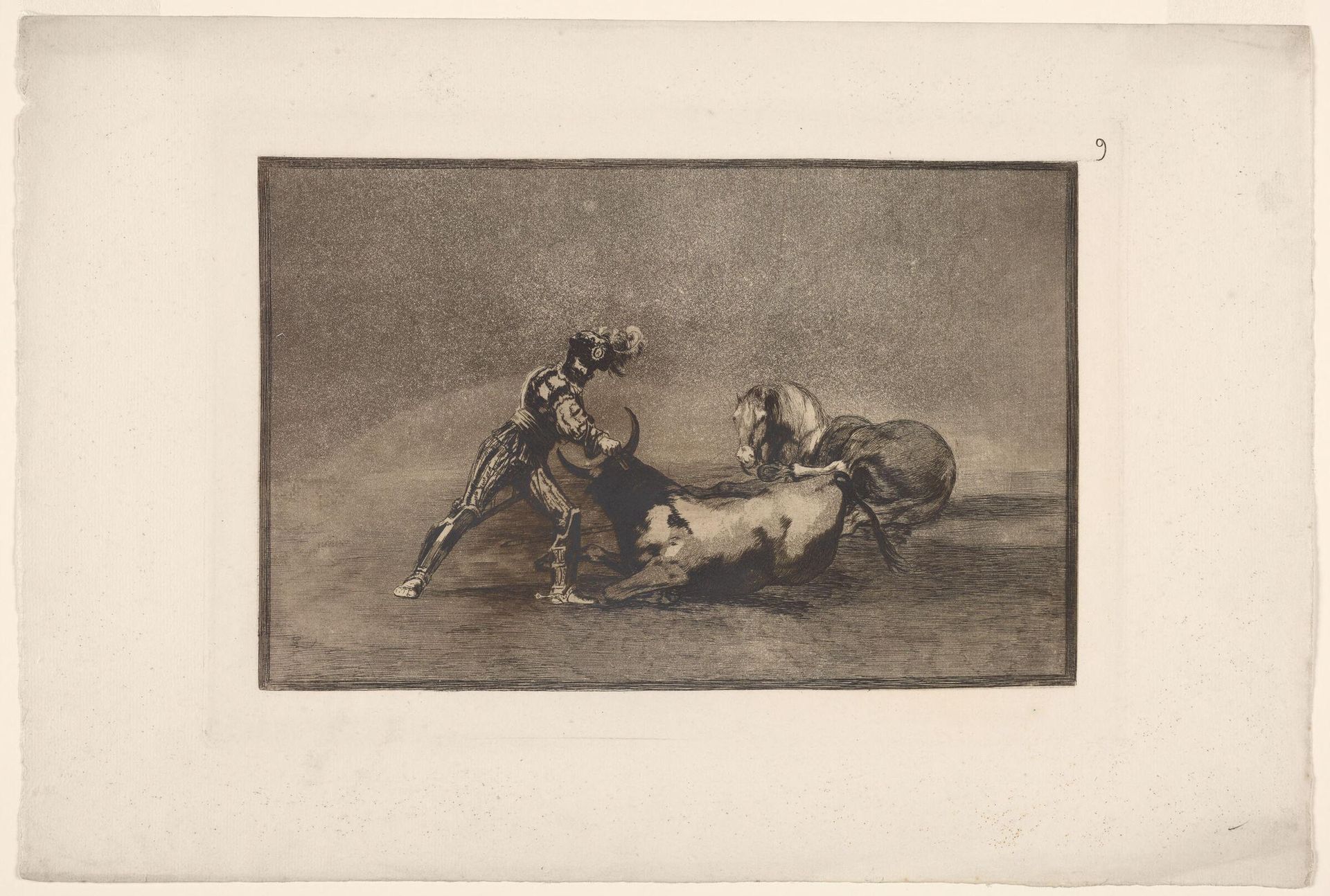 A Spanish Knight Kills the Bull After Having Lost the Horse by Francisco JosÃ© de Goya y Lucientes