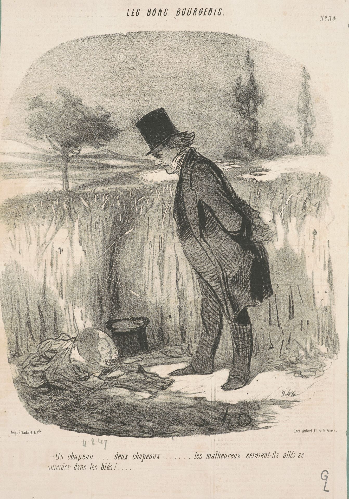 Un chapeau ... deux chapeaux ... les malheureux ... by Honoré Daumier