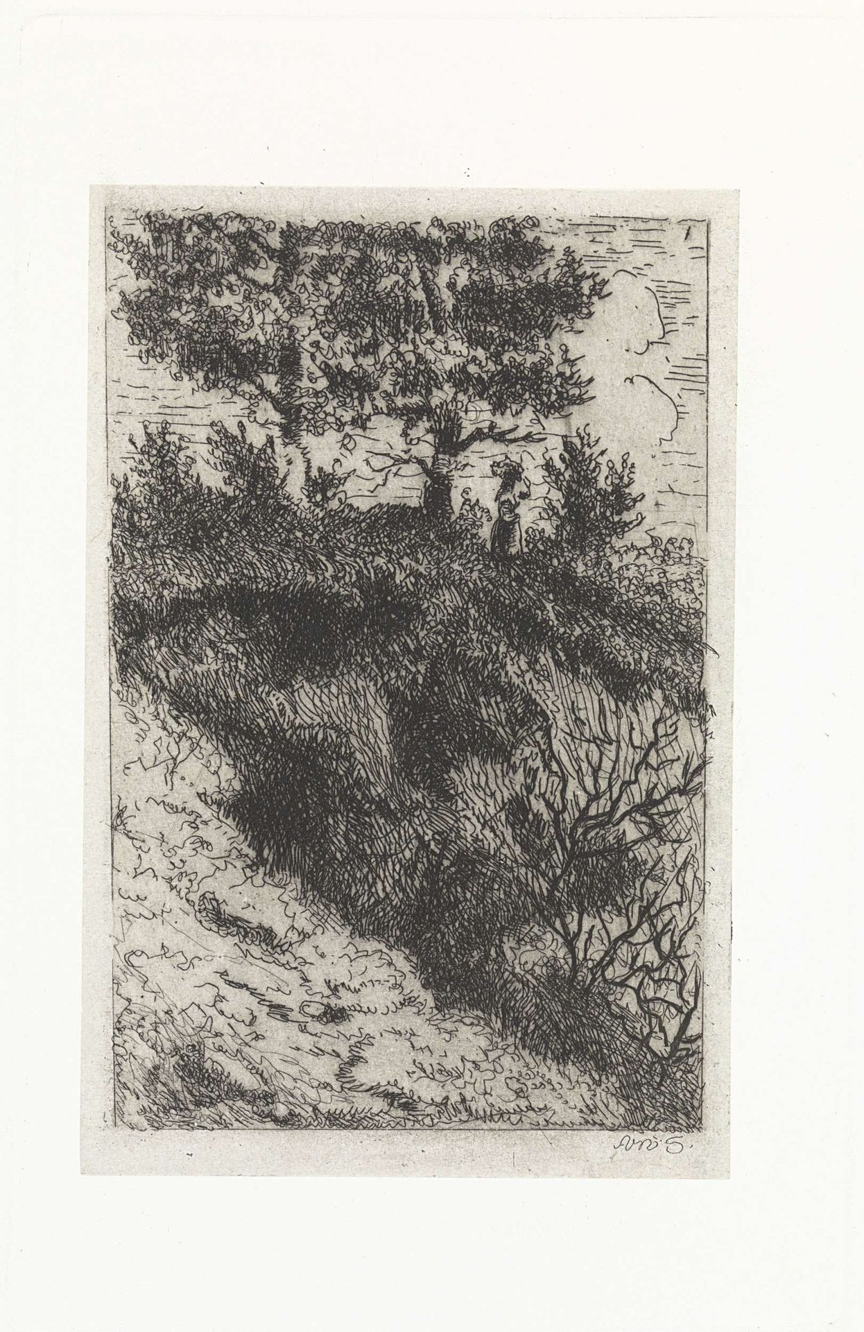Vrouw in een duinlandschap by Arnoud Schaepkens