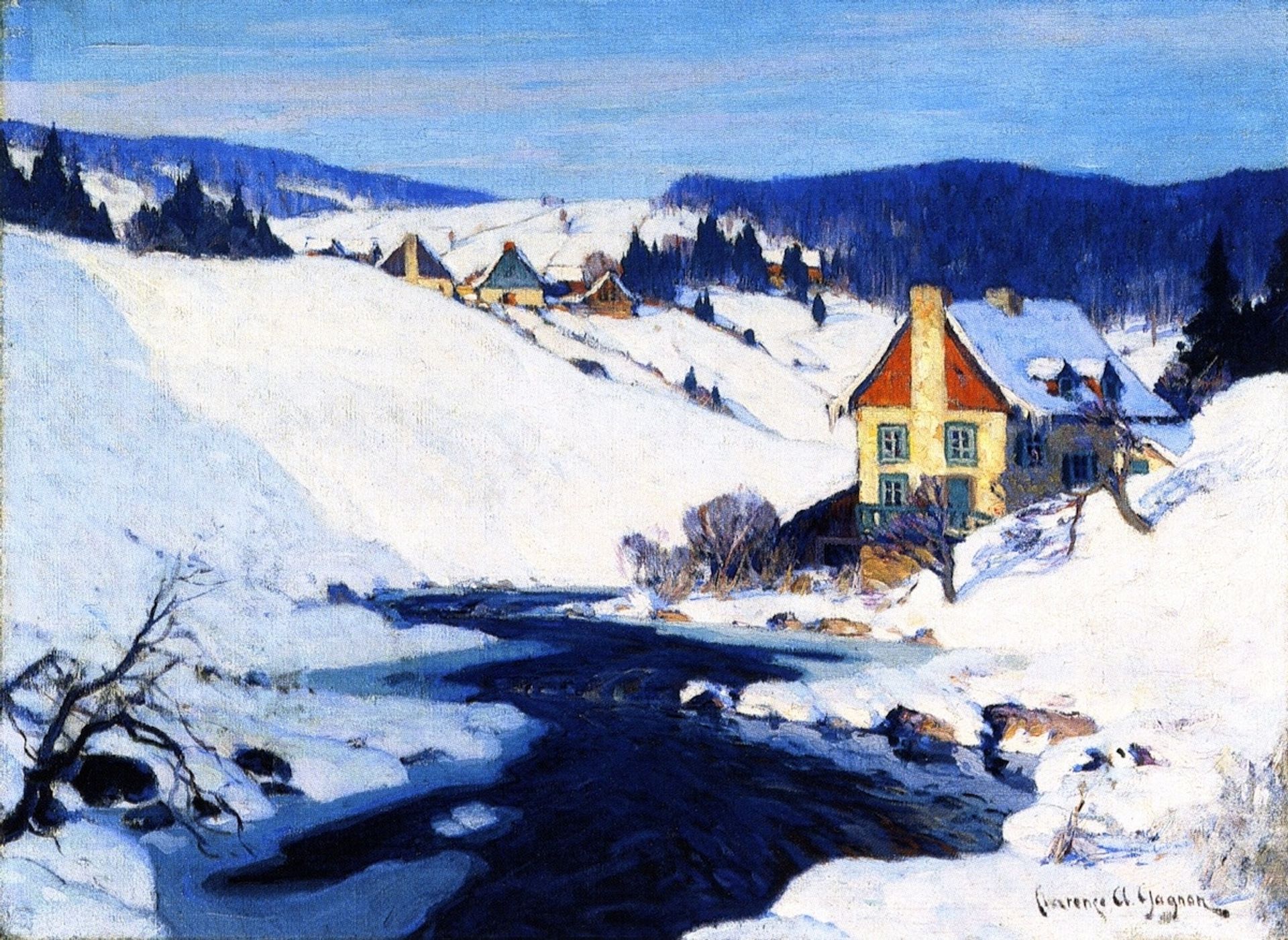 Mill and Stream, Morning Sun by Clarence Gagnon