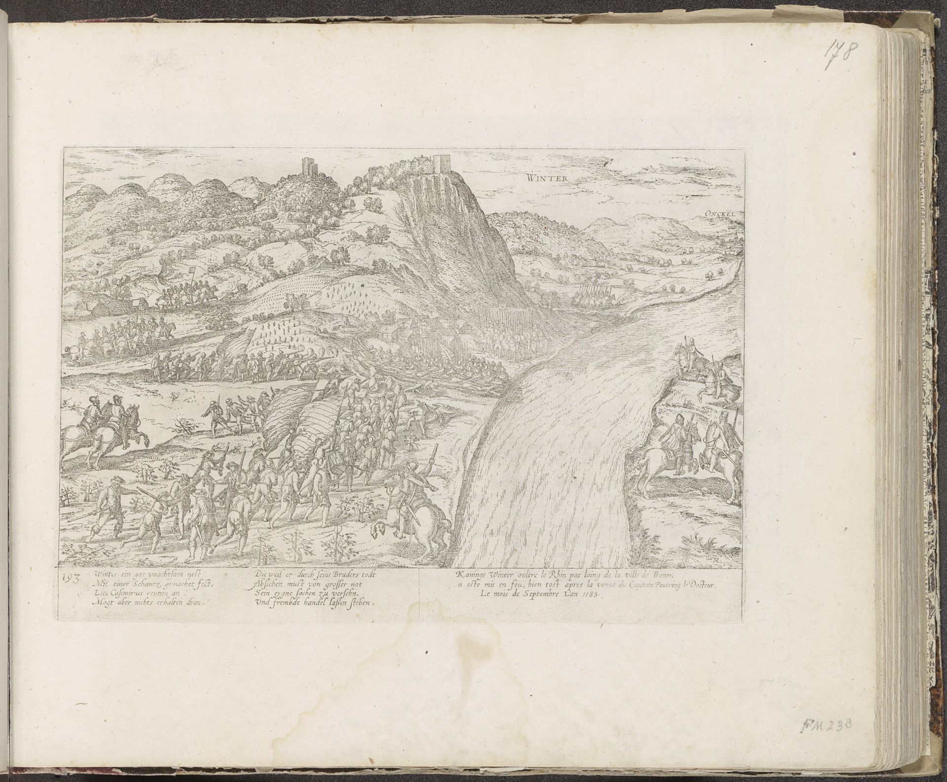 Beschieting van Königswinter, 1583 by Frans Hogenberg