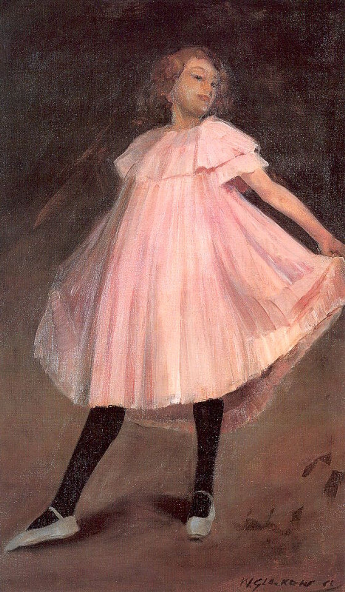 Dancer in a pink dress by William James Glackens