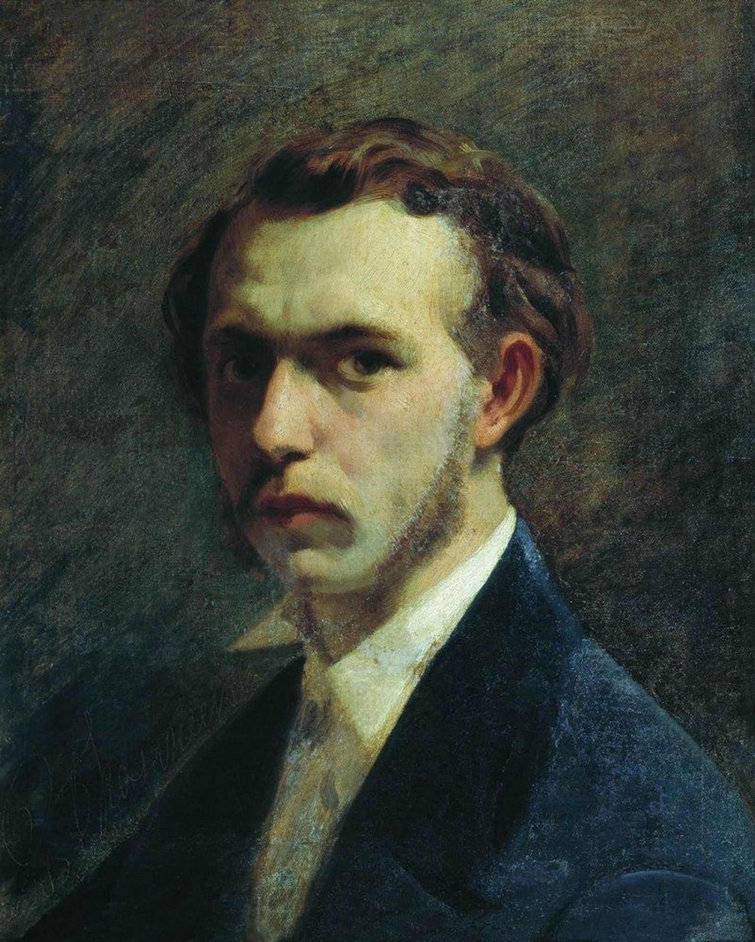 Self-portrait of the artist in youth by Fyodor Bronnikov