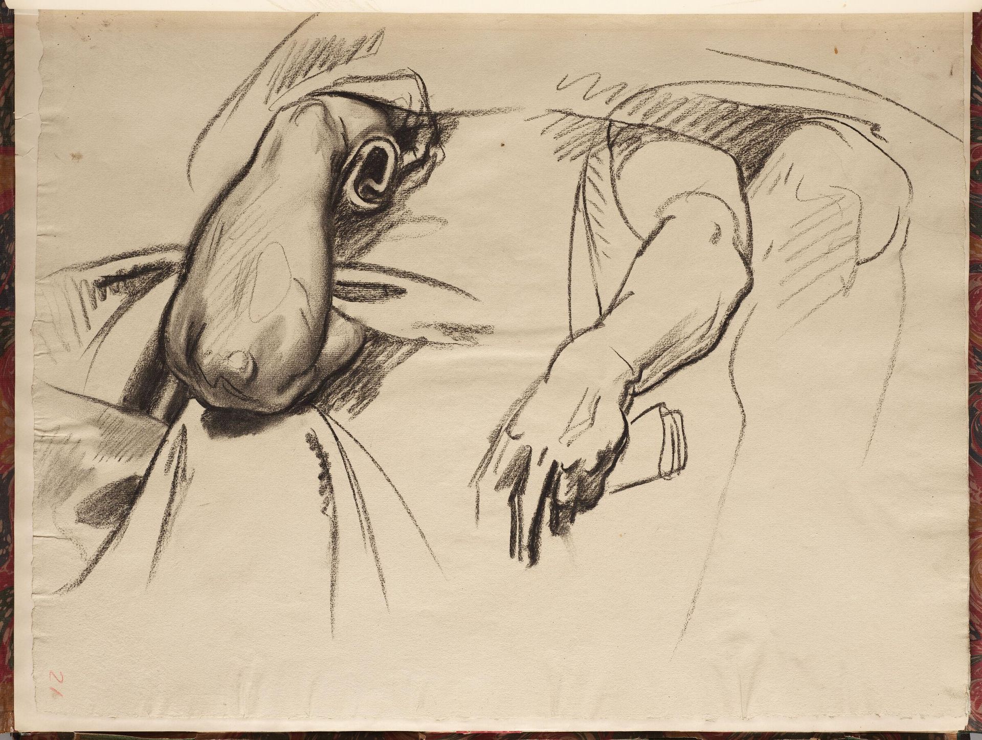 Study of Arms for the Law, "Israel and the Law," Boston Public Library by John Singer Sargent
