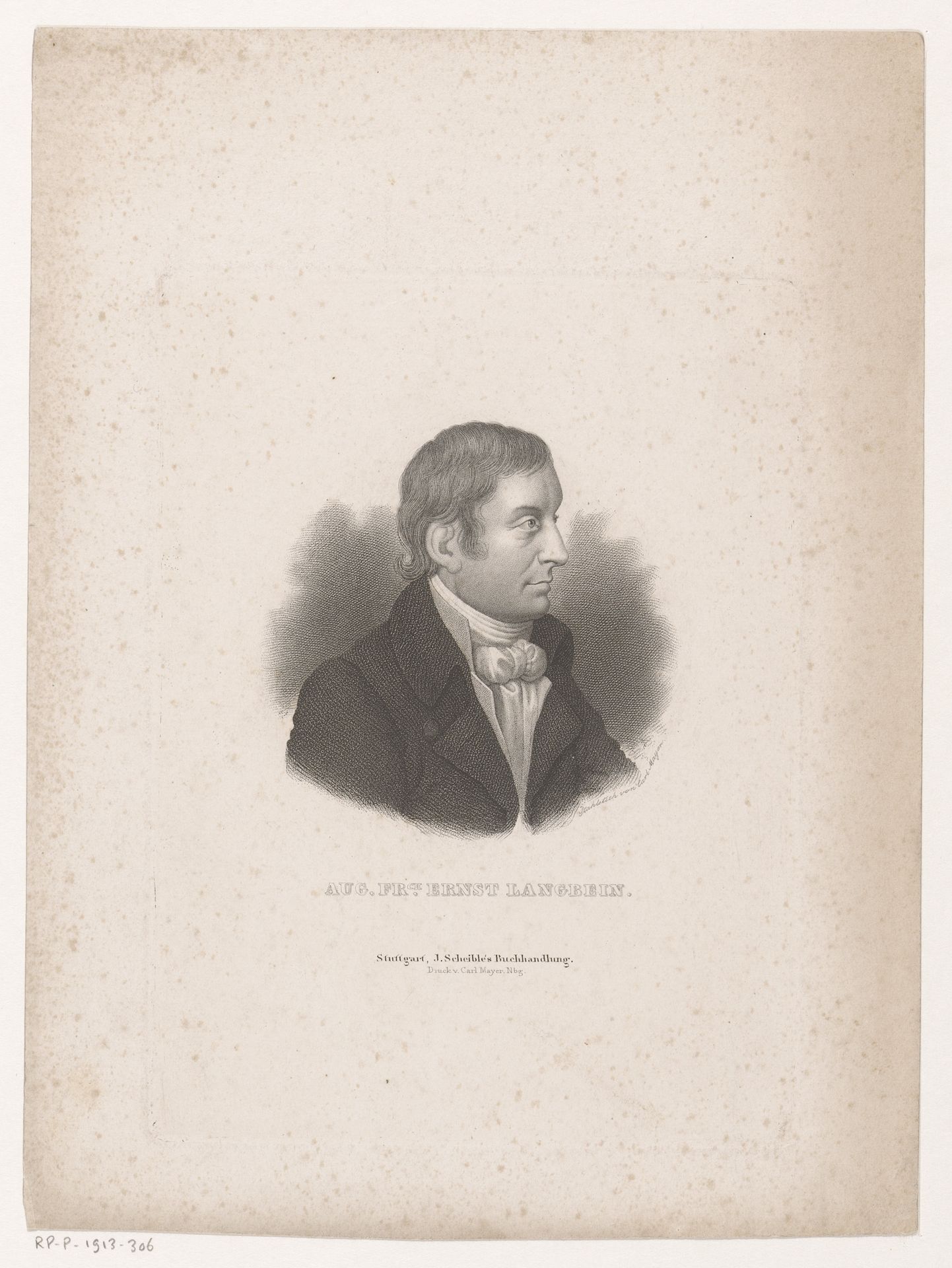 Portret van August Friedrich Ernst Langbein by Carl Mayer