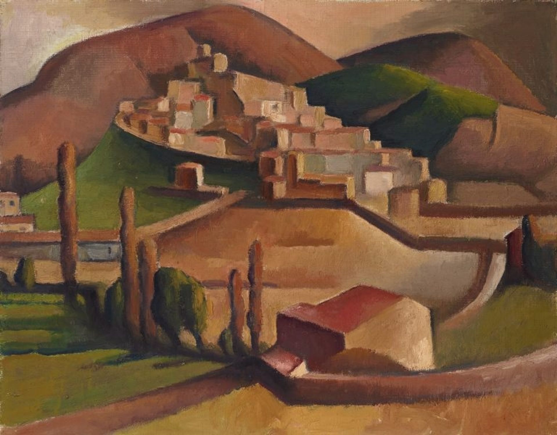 Mirmande (with Surrounding Hills) by Dorrit Black