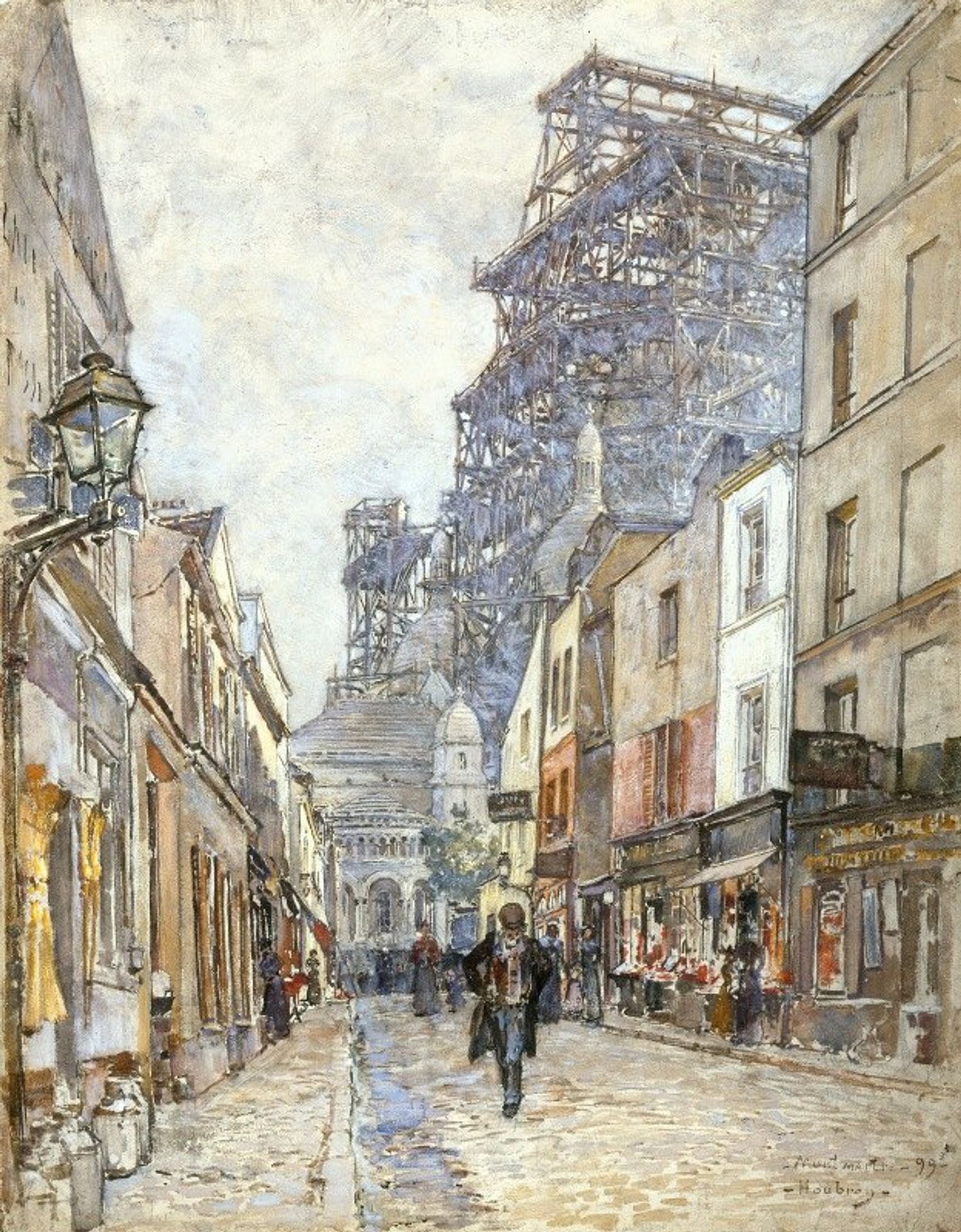 La rue du Chevalier-de-la-Barre, avec le Sacré-Cœur en construction by Frédéric Houbron