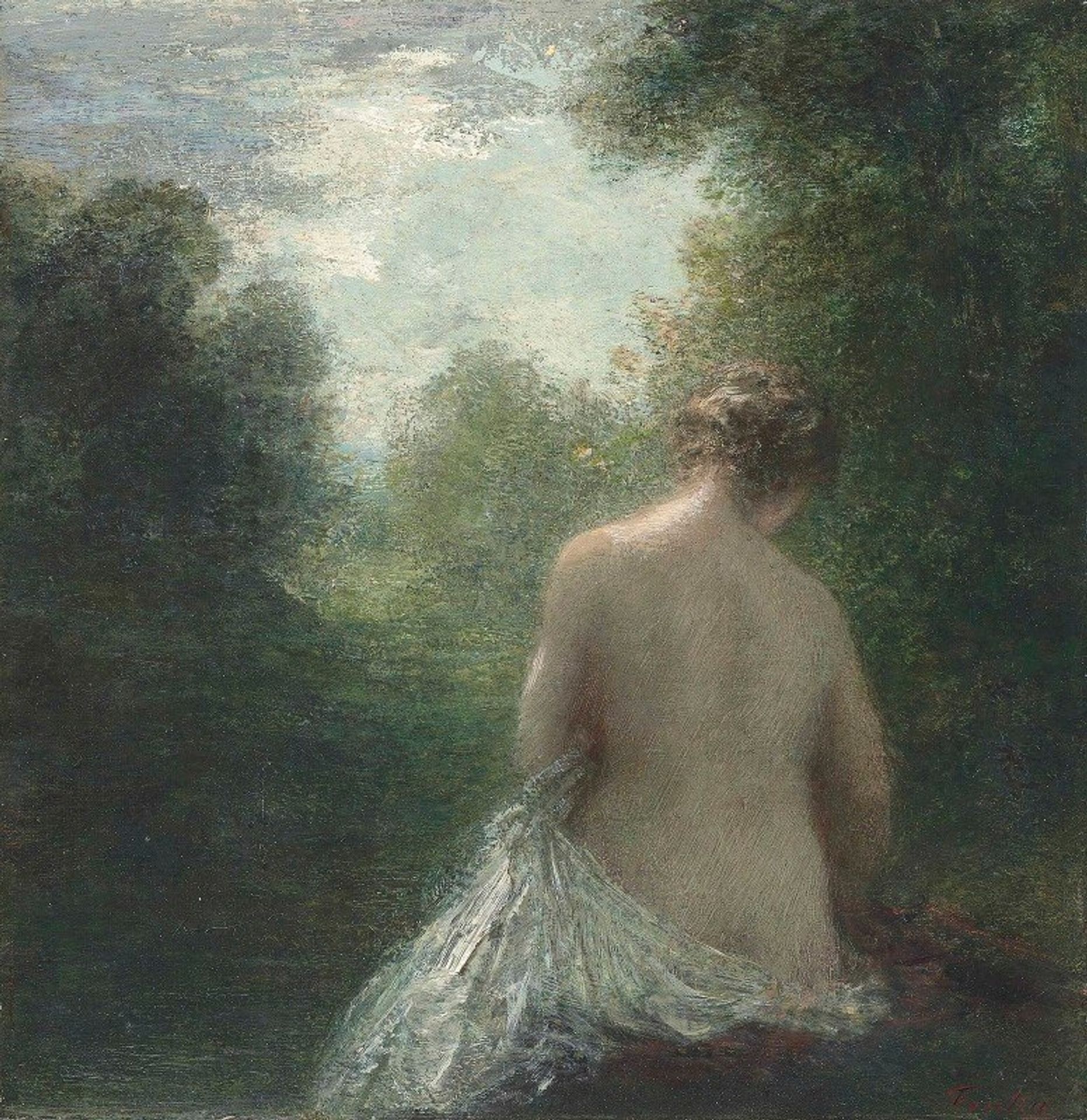 Baigneuse assise de dos by Henri Fantin-Latour