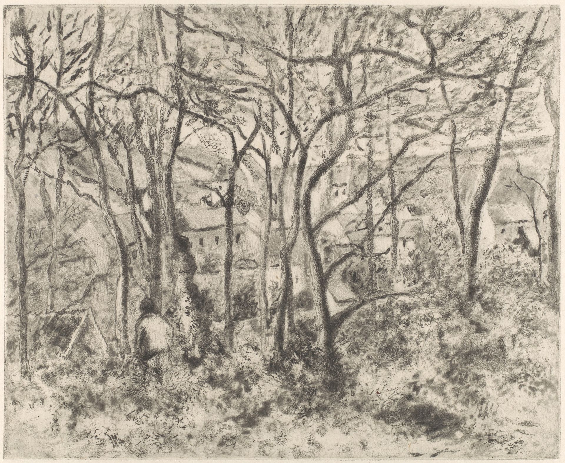The Woods at L'Hermitage, Pontoise by Camille Pissarro