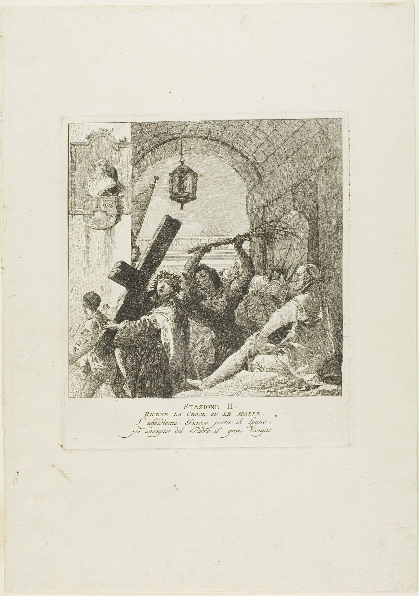 Christ Receives the Cross, plate two from Stations of the Cross by Giovanni Domenico Tiepolo