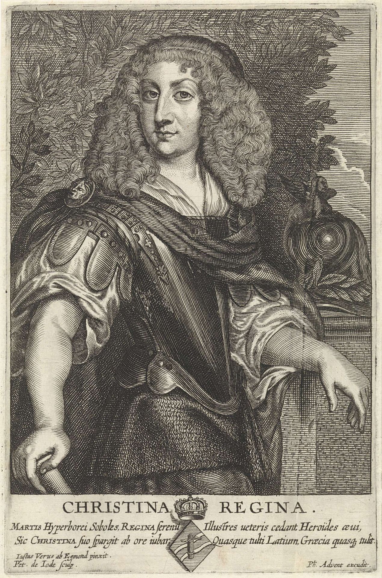 Portret van Christina van Zweden by Pieter de (II) Jode