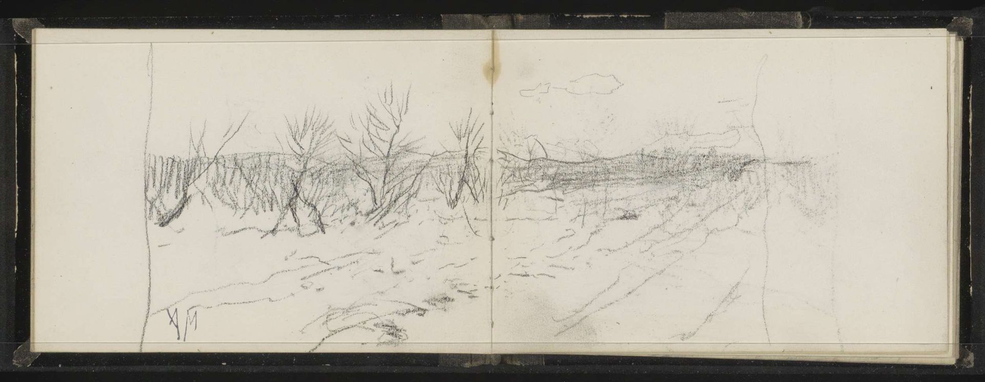 Landschap met bomen met kale takken by Anton Mauve