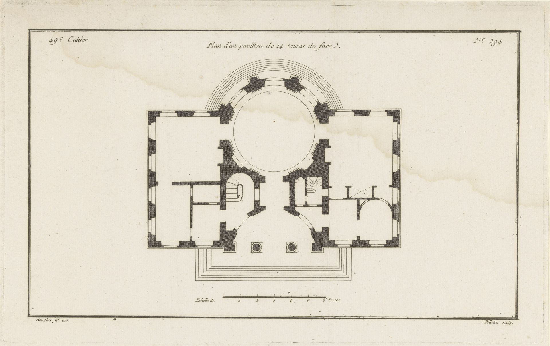 Plattegrond van paviljoen by Jean Pelletier