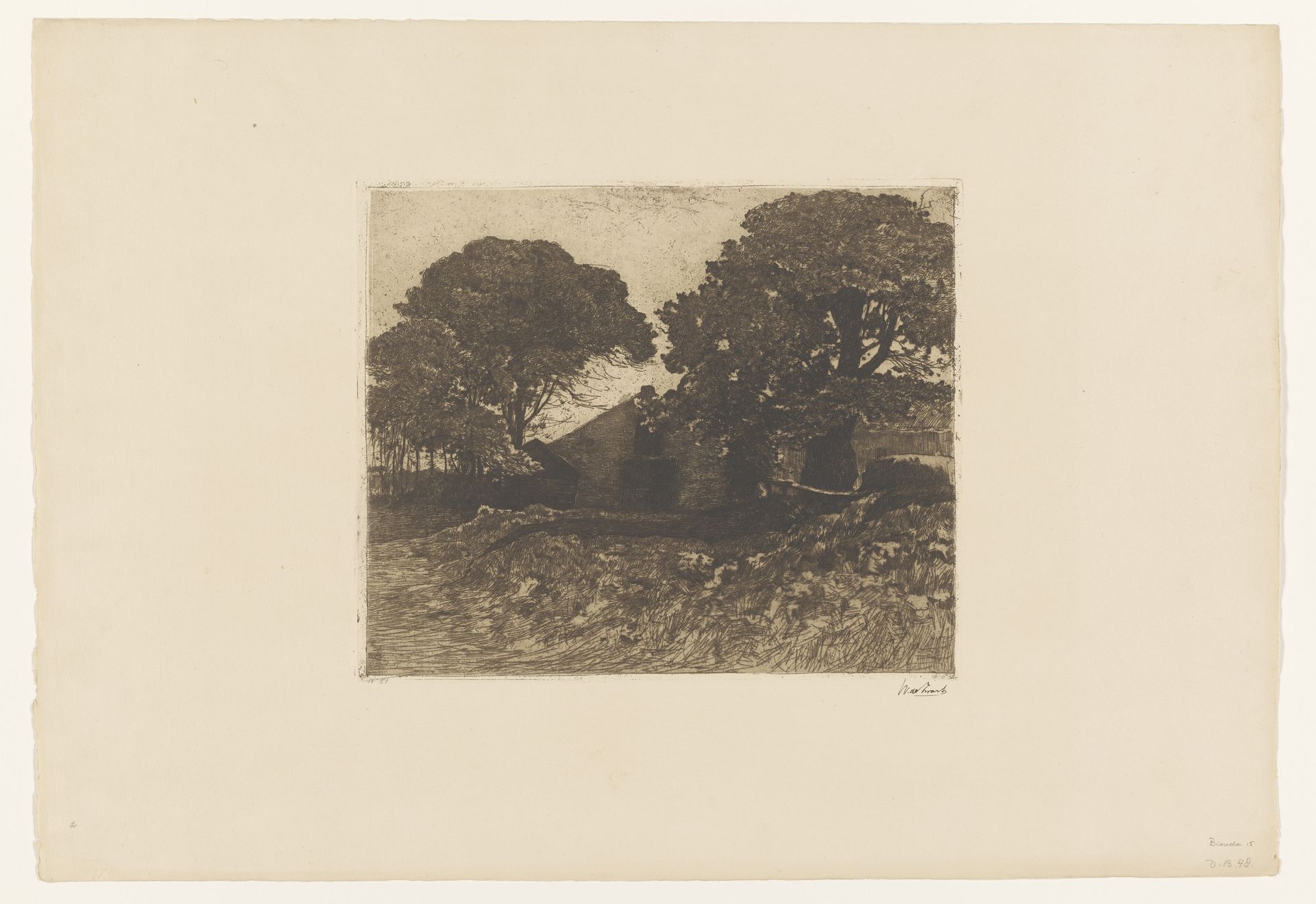 Landschap met boerderij by Willem de Zwart