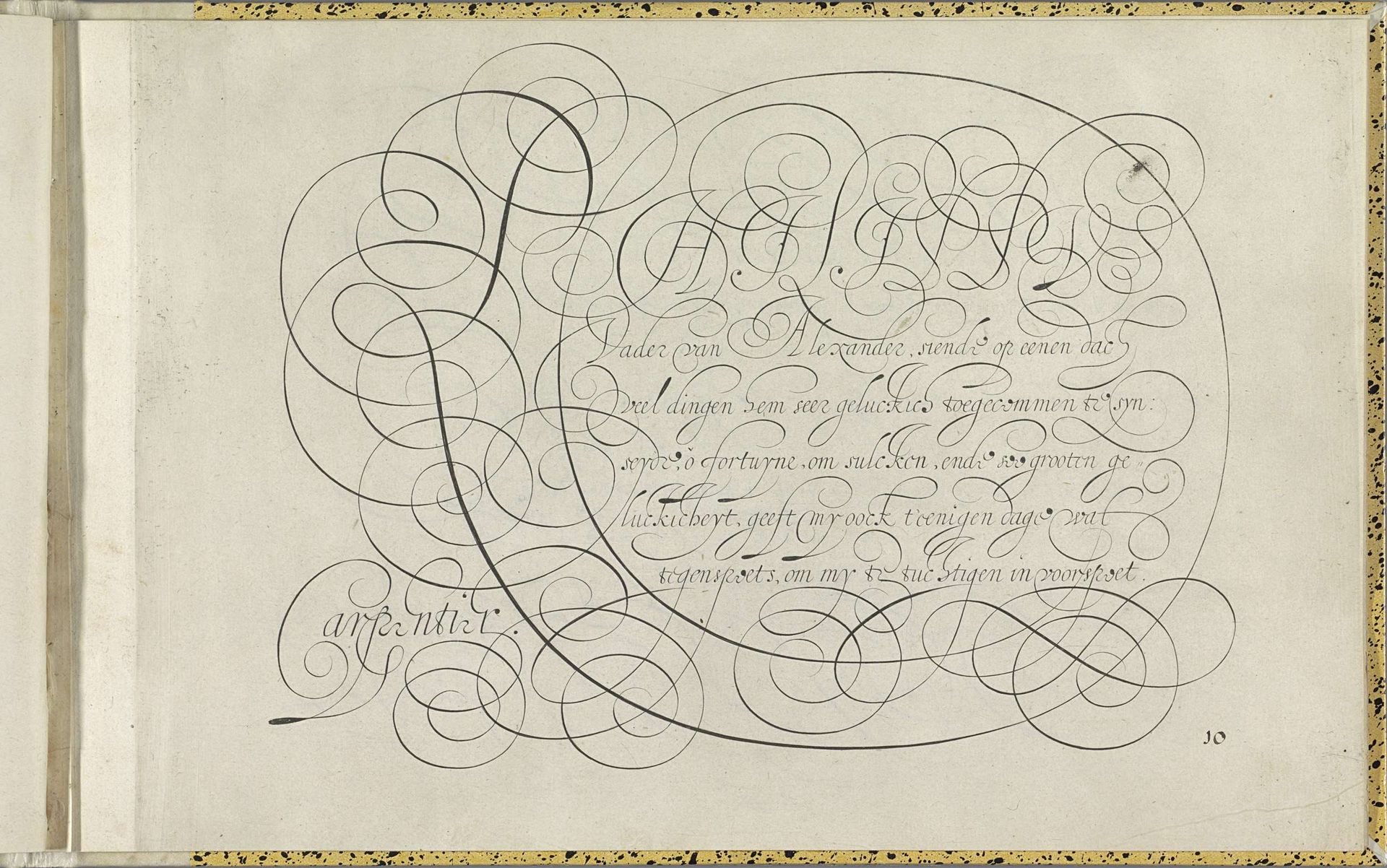 Schrijfvoorbeeld met de tekst: PHILIPPUS (...) by Lieven Willemsz. Coppenol