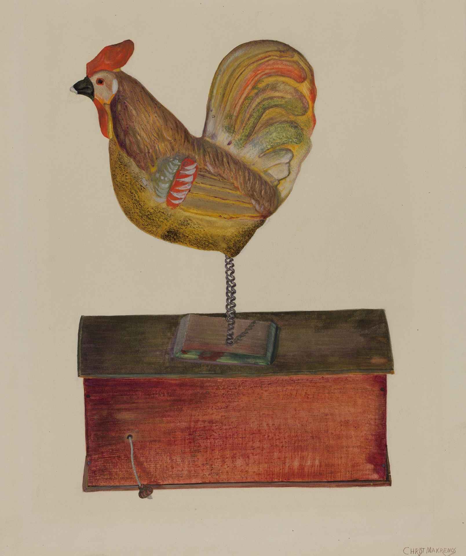 Crowing Cock by Chris Makrenos