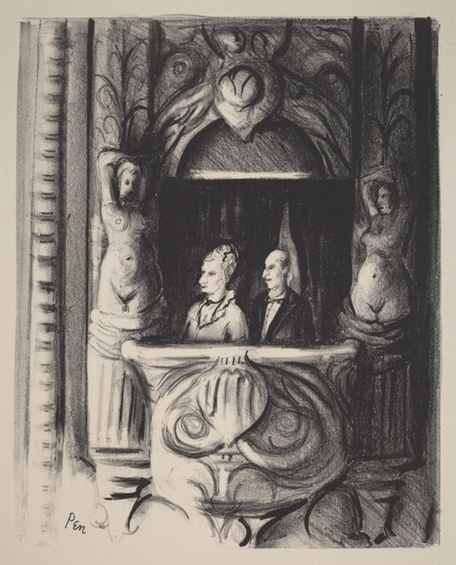 Untitled (Couple at Opera) by Rudolph T. Pen
