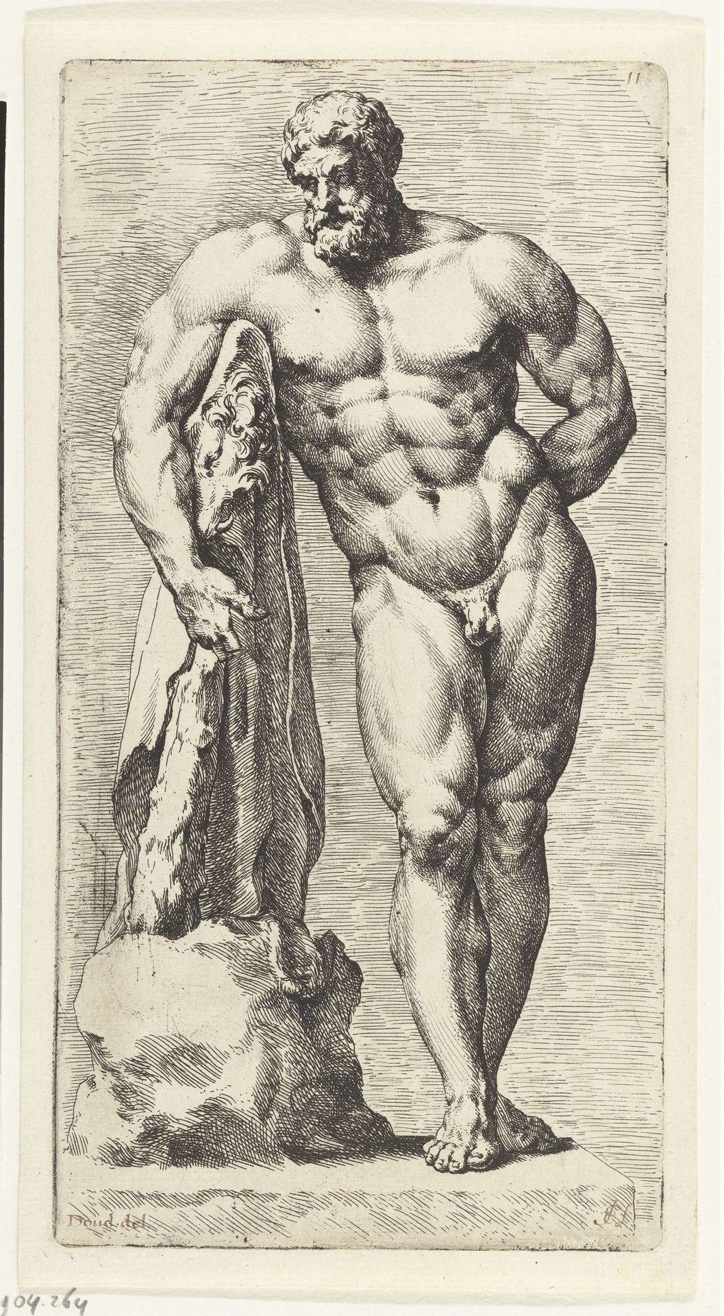 Staande Hercules by Jan de Bisschop