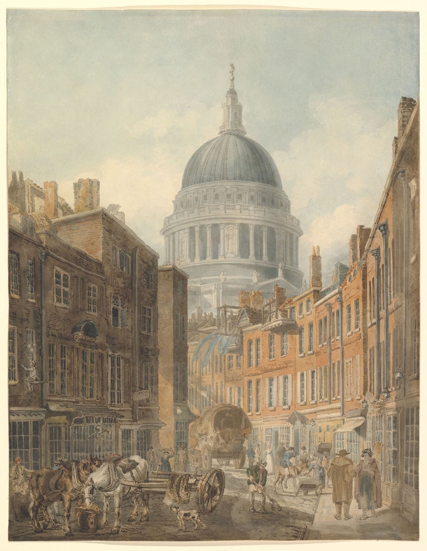 St. Paul's Cathedral from St. Martin's-le-Grand by Thomas Girtin