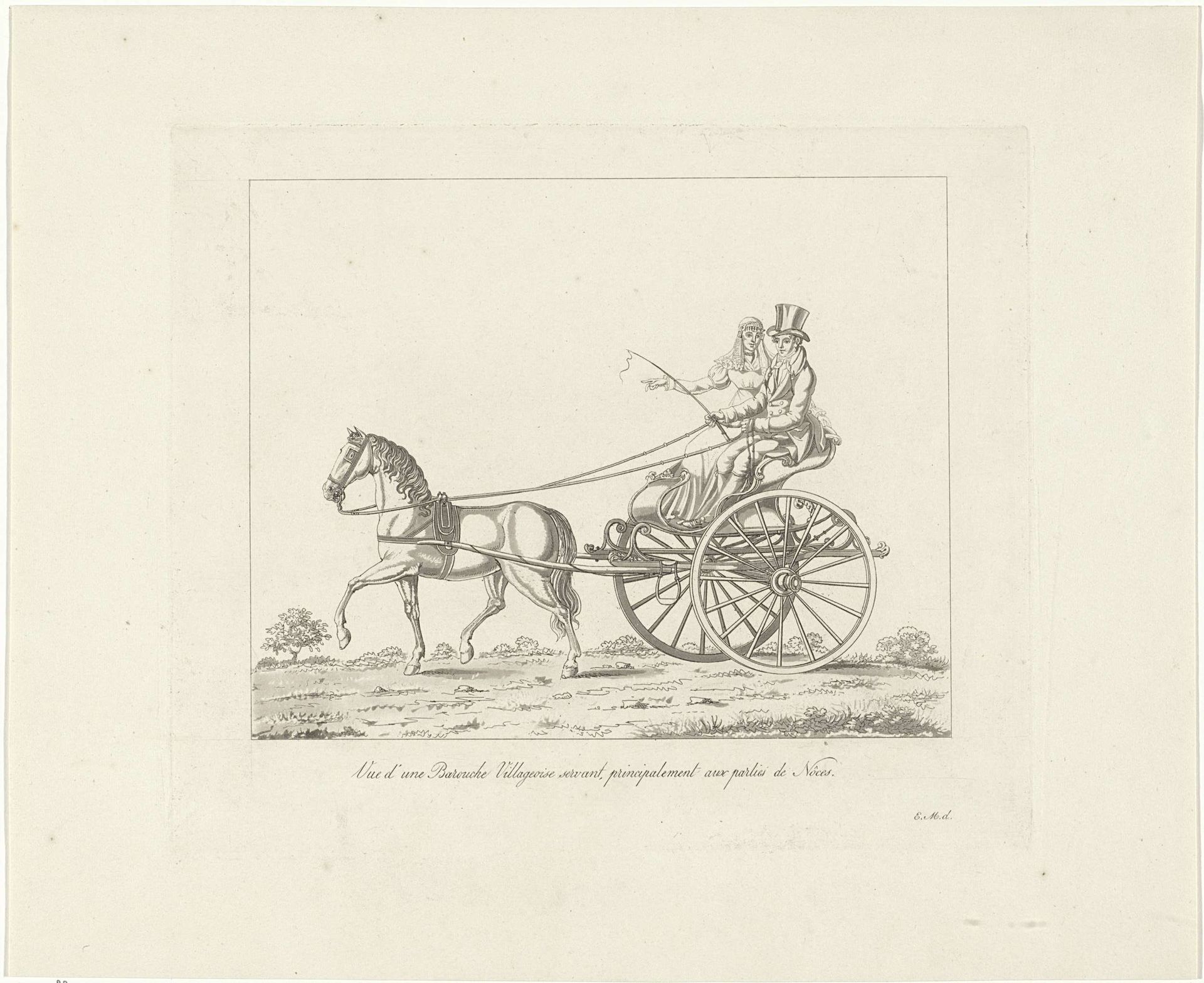 Paar in een koets by Willem van Senus