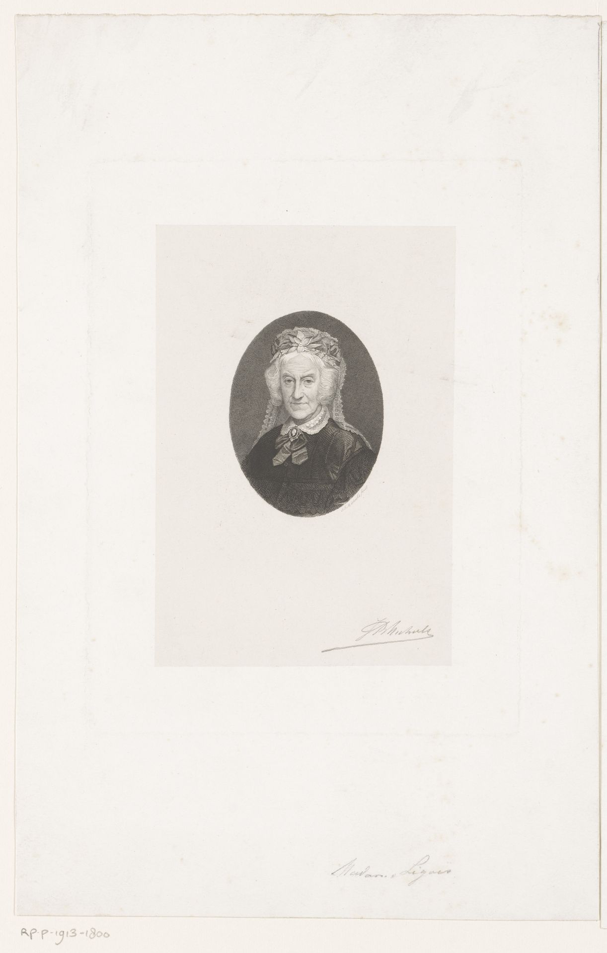 Portret van een onbekende vrouw, mogelijk mevrouw Ligeois by Jean Baptiste Pierre Michiels