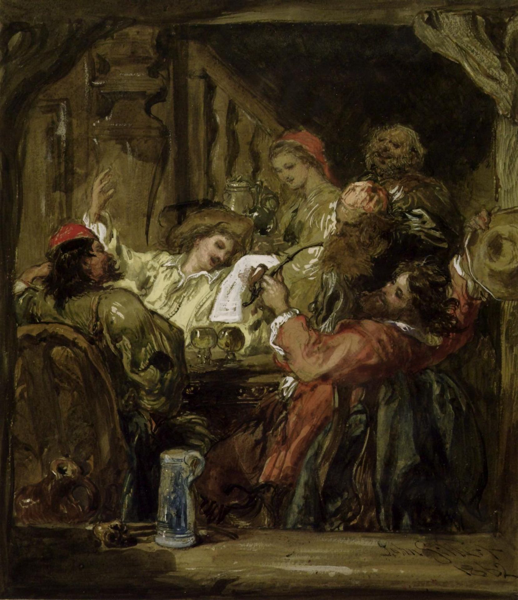 The Happiest Land by  Sir John Gilbert