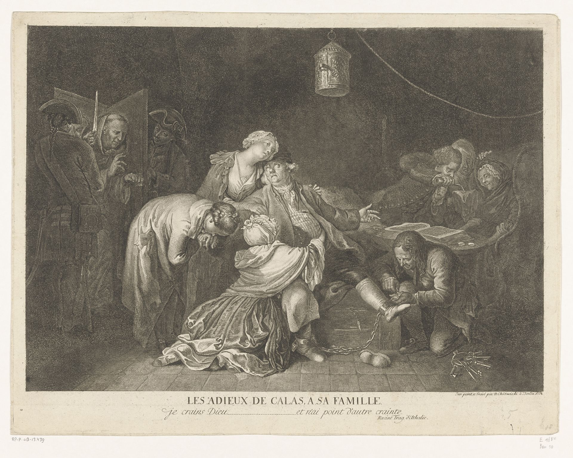 Afscheid van Jean Calas in de gevangenis by Daniel Nikolaus Chodowiecki