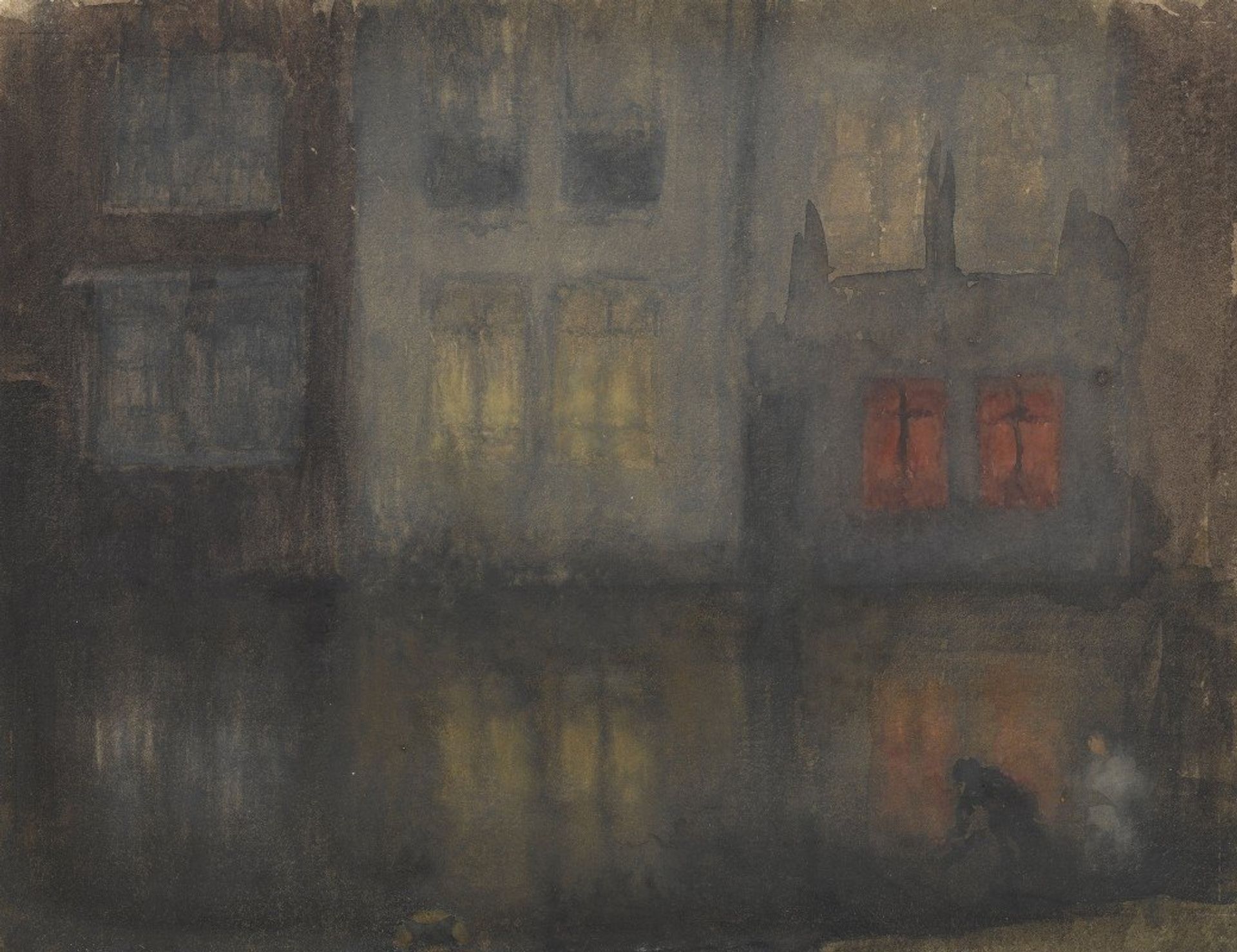 Nocturne: Black and Red—Back Canal, Holland by James Abbott McNeill Whistler