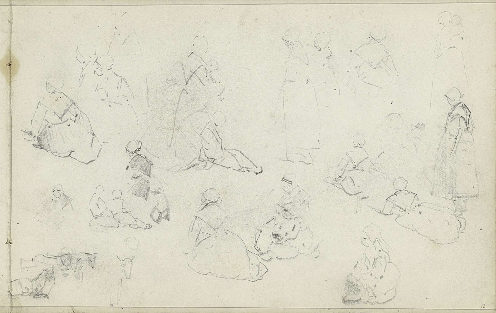 Vrouwen en kinderen in Scheveningse dracht by Johannes Bosboom