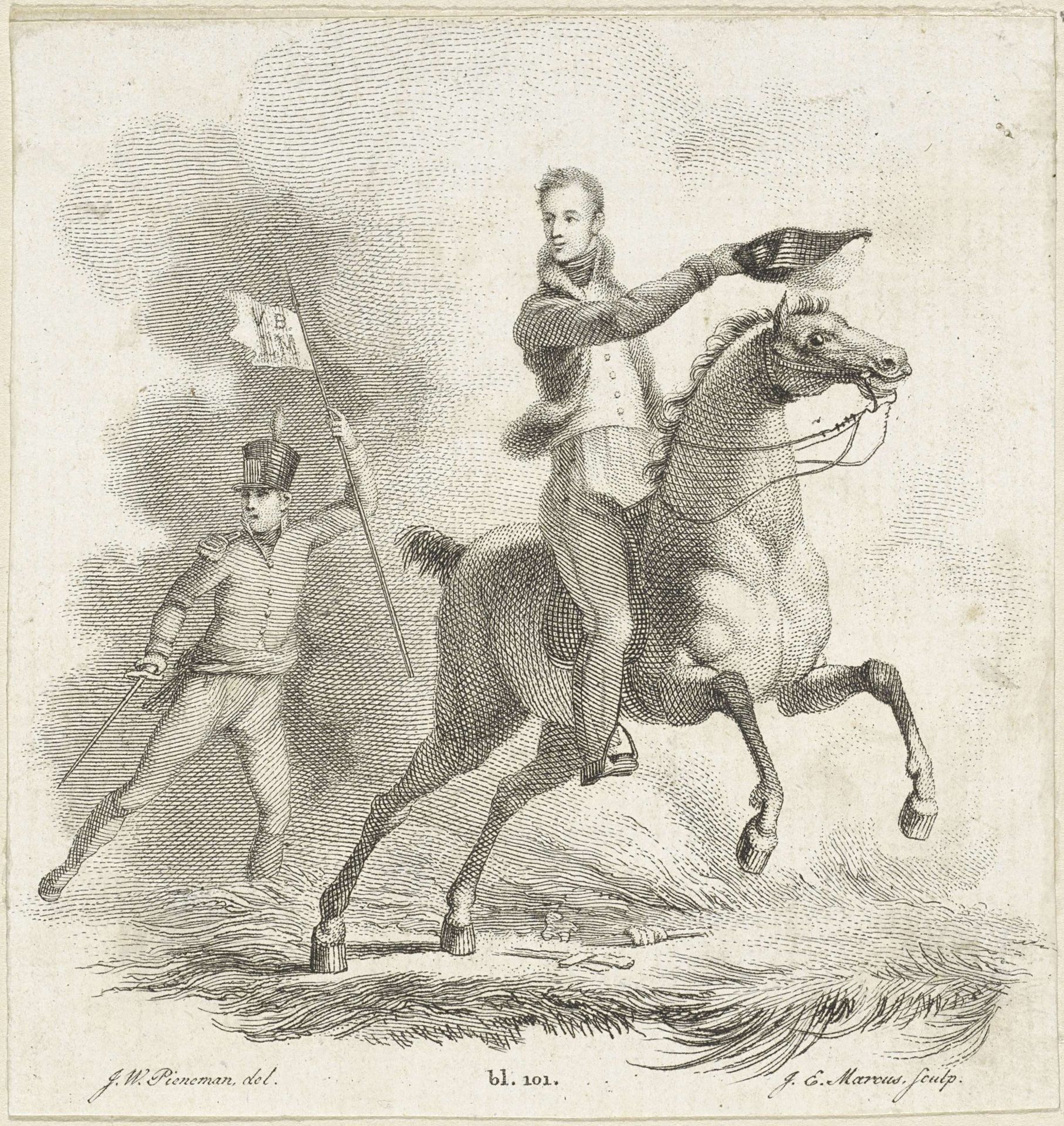 Ruiterportret van Willem II, koning der Nederlanden by Jacob Ernst Marcus