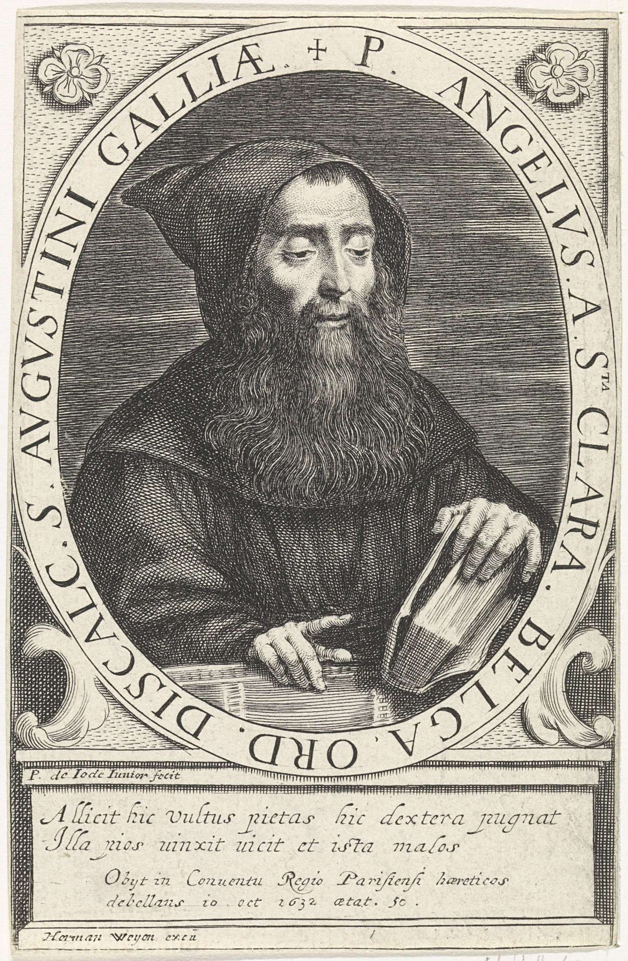 Portret van P. Angelus a Sta Clara by Pieter de (II) Jode