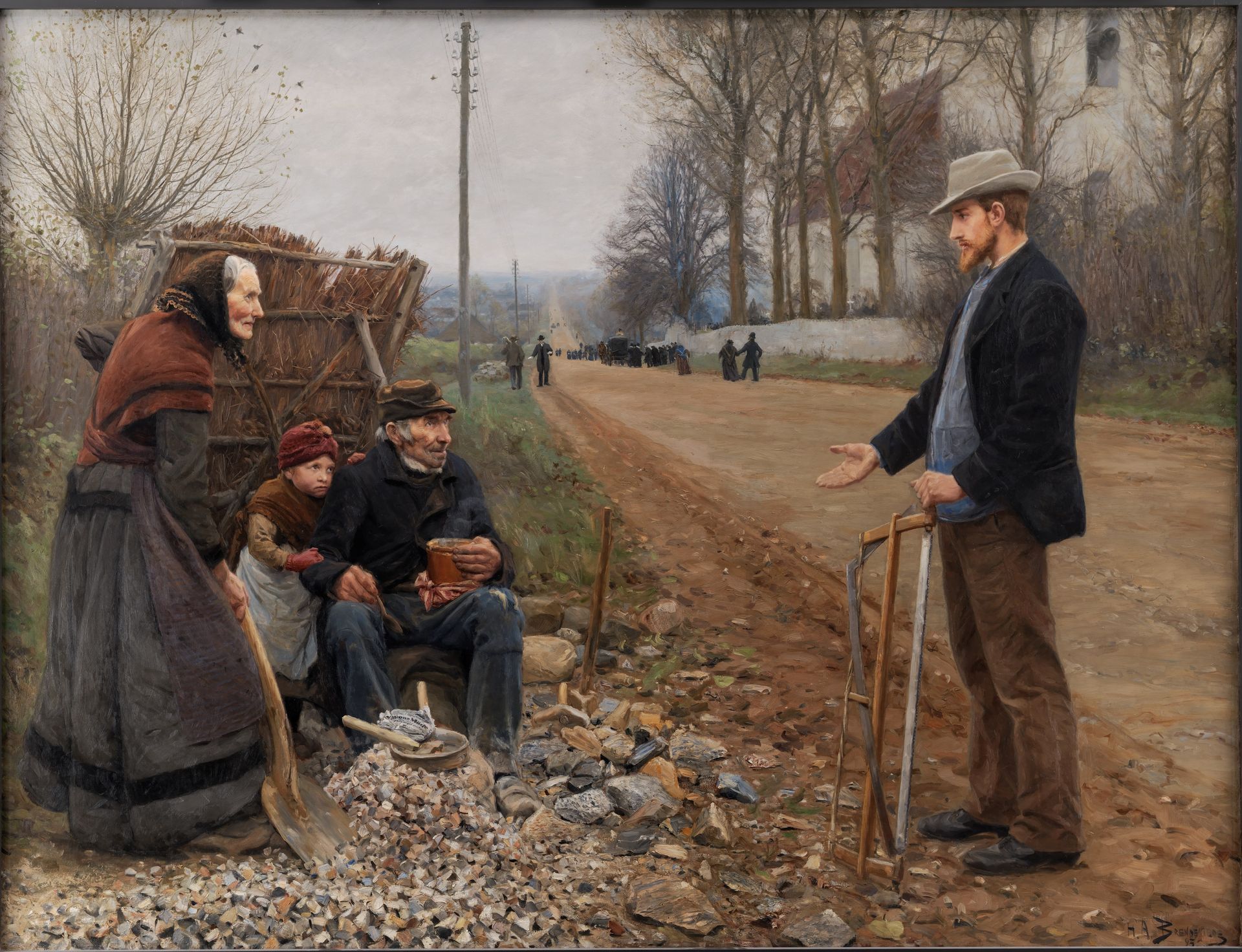 People by a Road by Hans Andersen Brendekilde