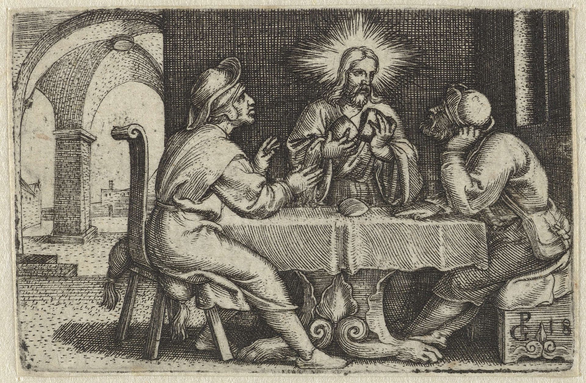 Maaltijd in Emmaüs by Georg Pencz