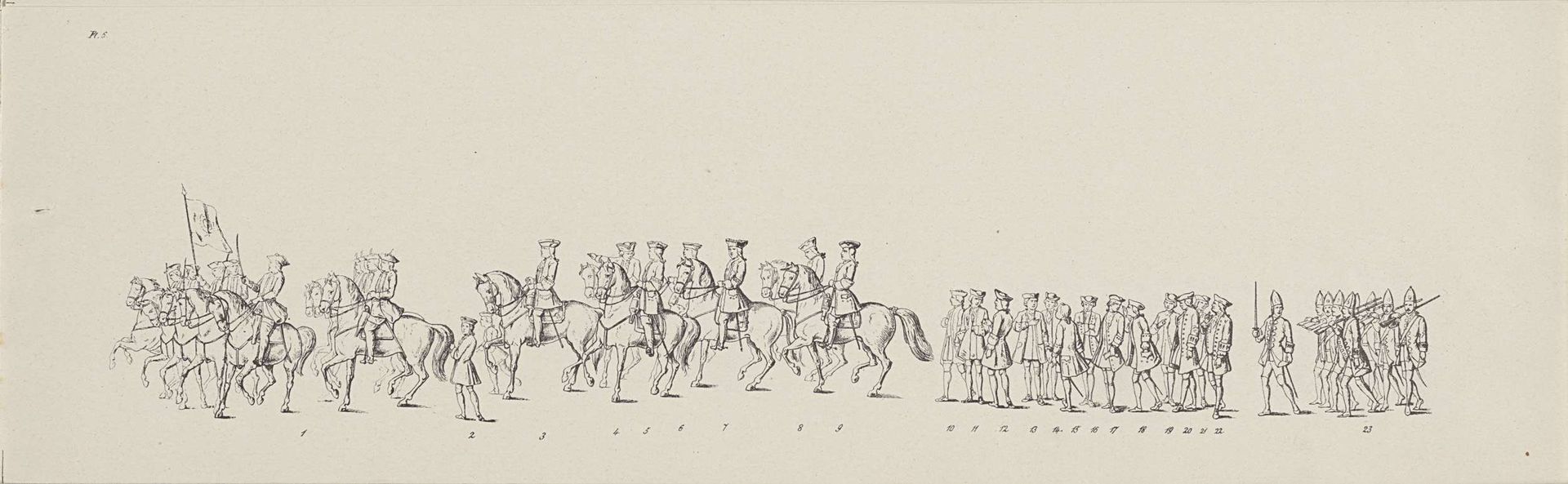 Historische gekostumeerde optocht te Amsterdam bij het  25-jarige regeringsjubileum van koning Willem III in 1874 (plaat 6) by Anonymous